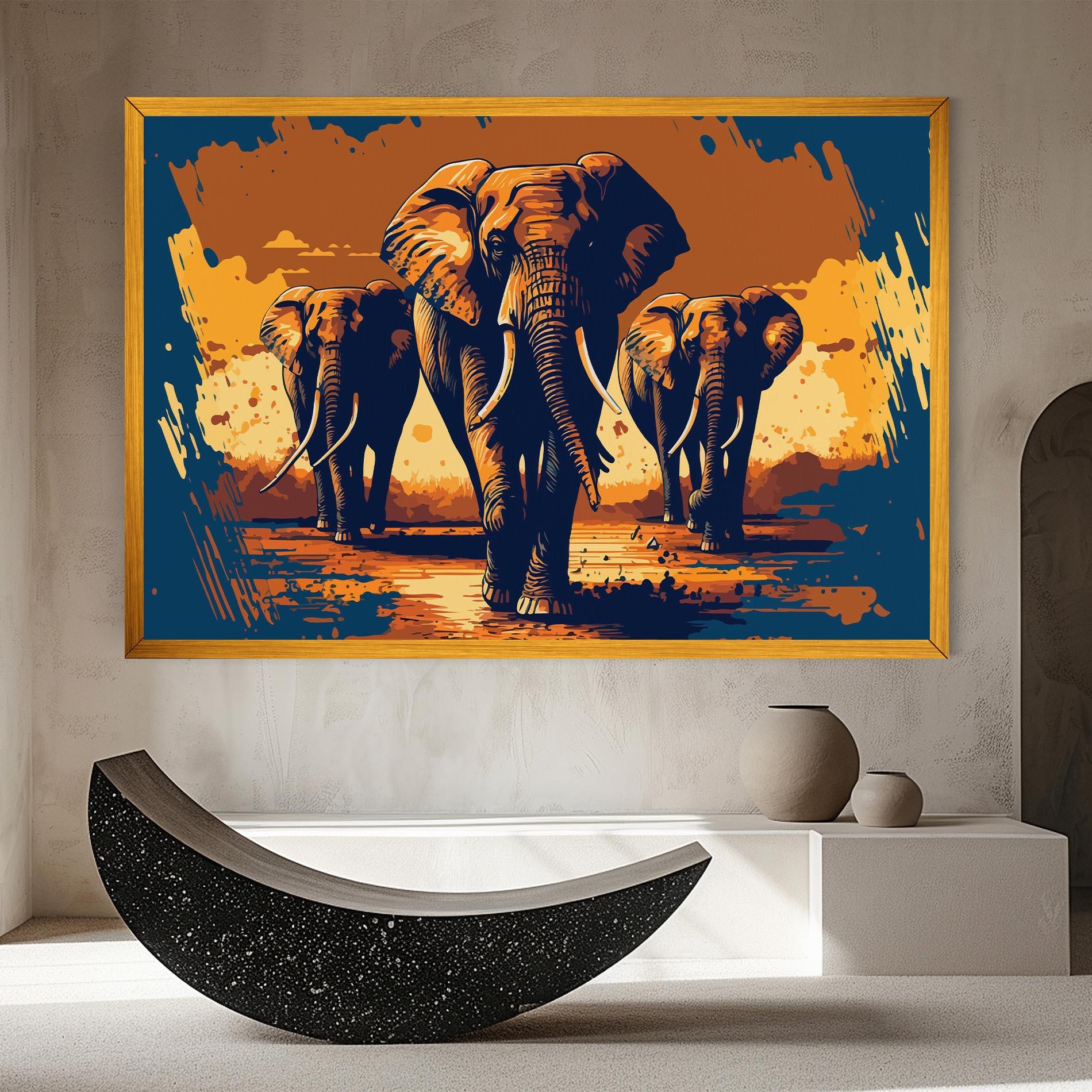 Tablou Canvas 3 Elephants mockup 8