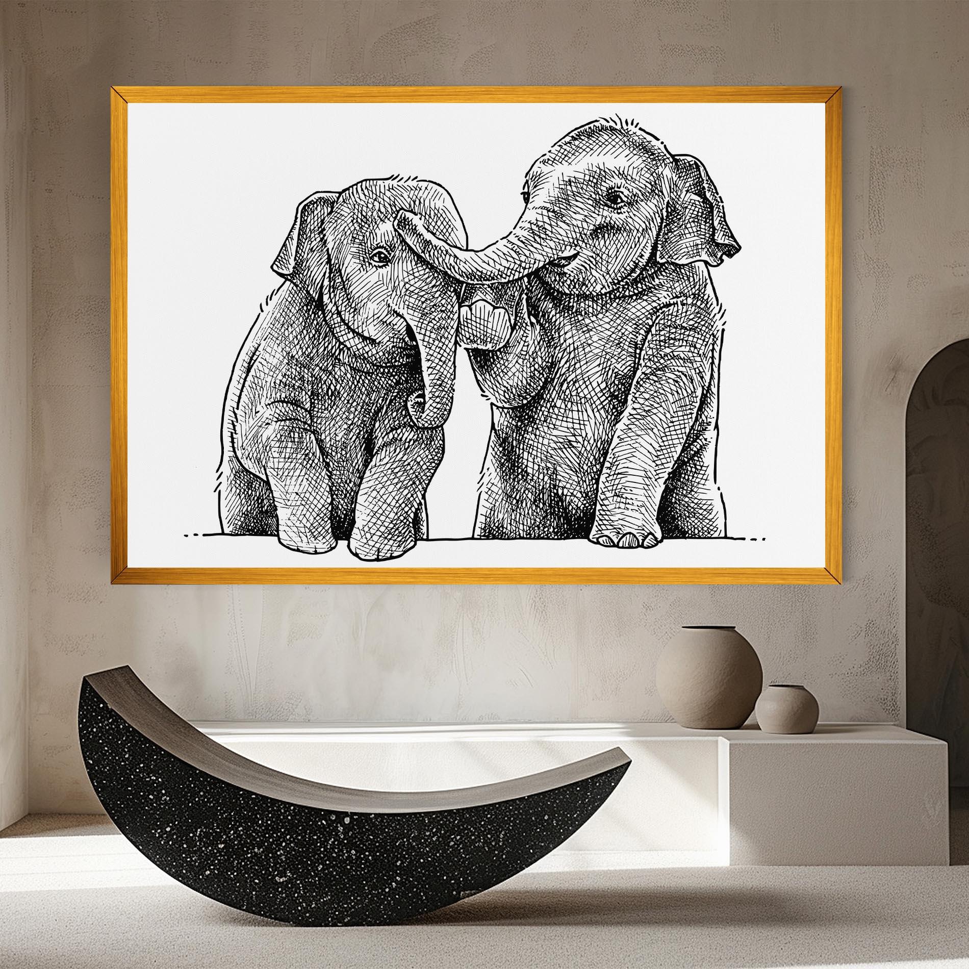 Tablou Canvas Baby Elephants mockup 8