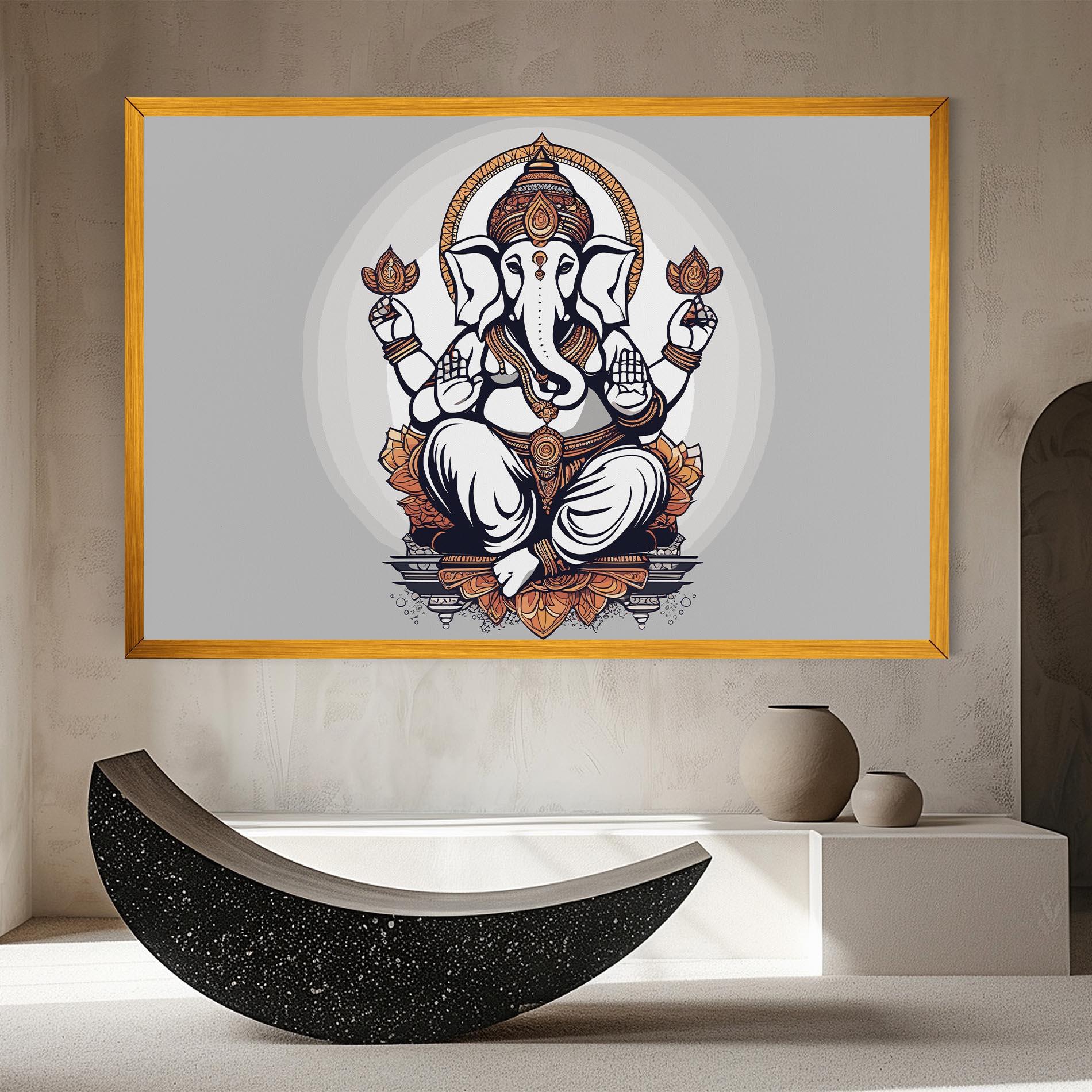 Tablou Canvas Chaturthi Greys mockup 8
