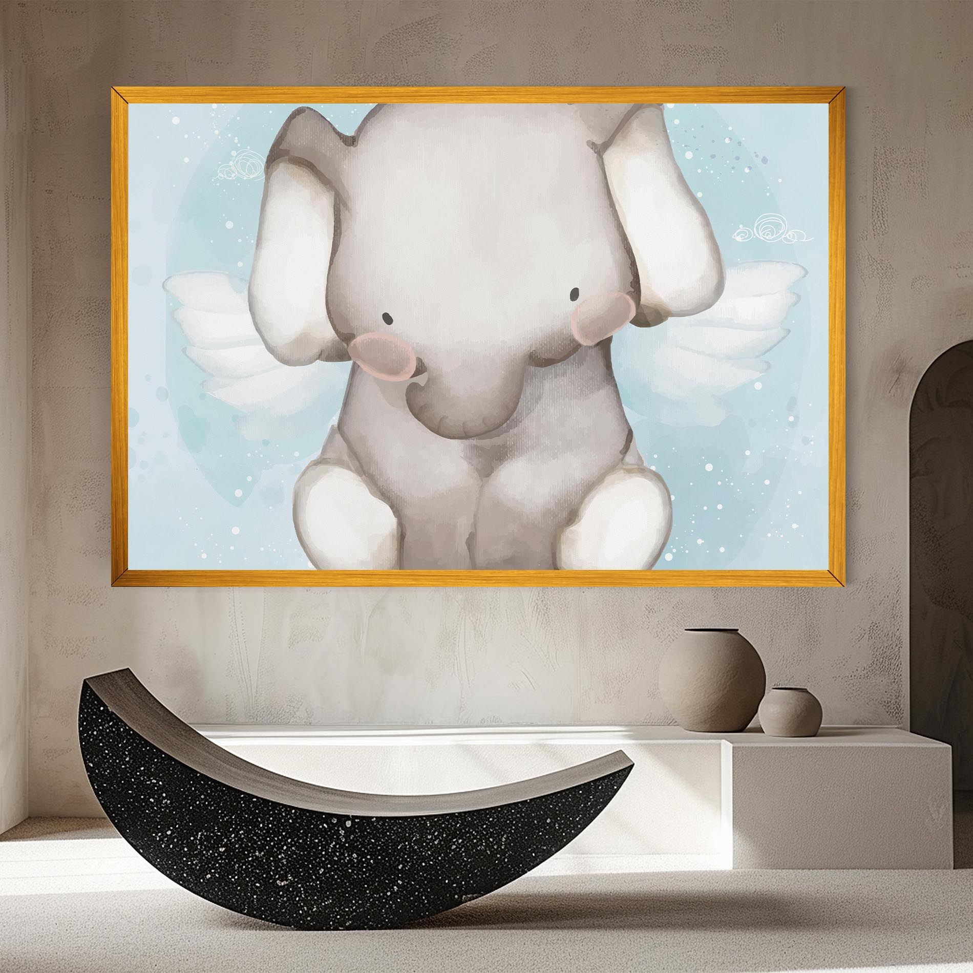 Elephant On Blue mockup 8