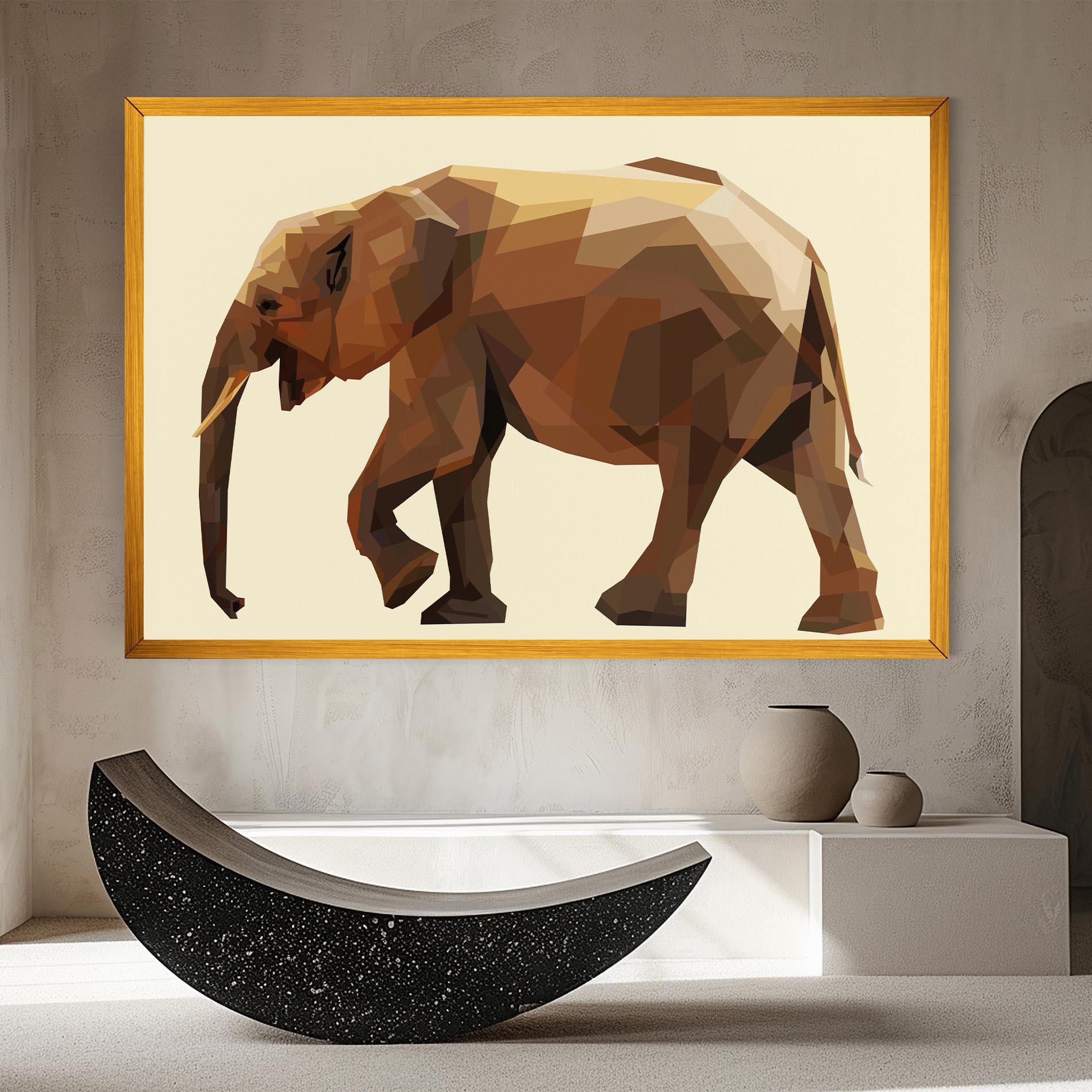 Tablou Canvas Walking Elephant Cream mockup 8