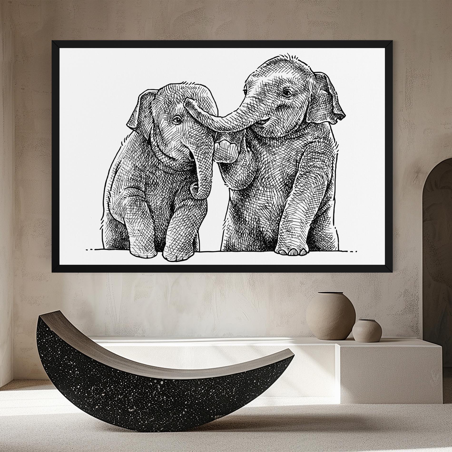 Tablou Canvas Baby Elephants mockup 8