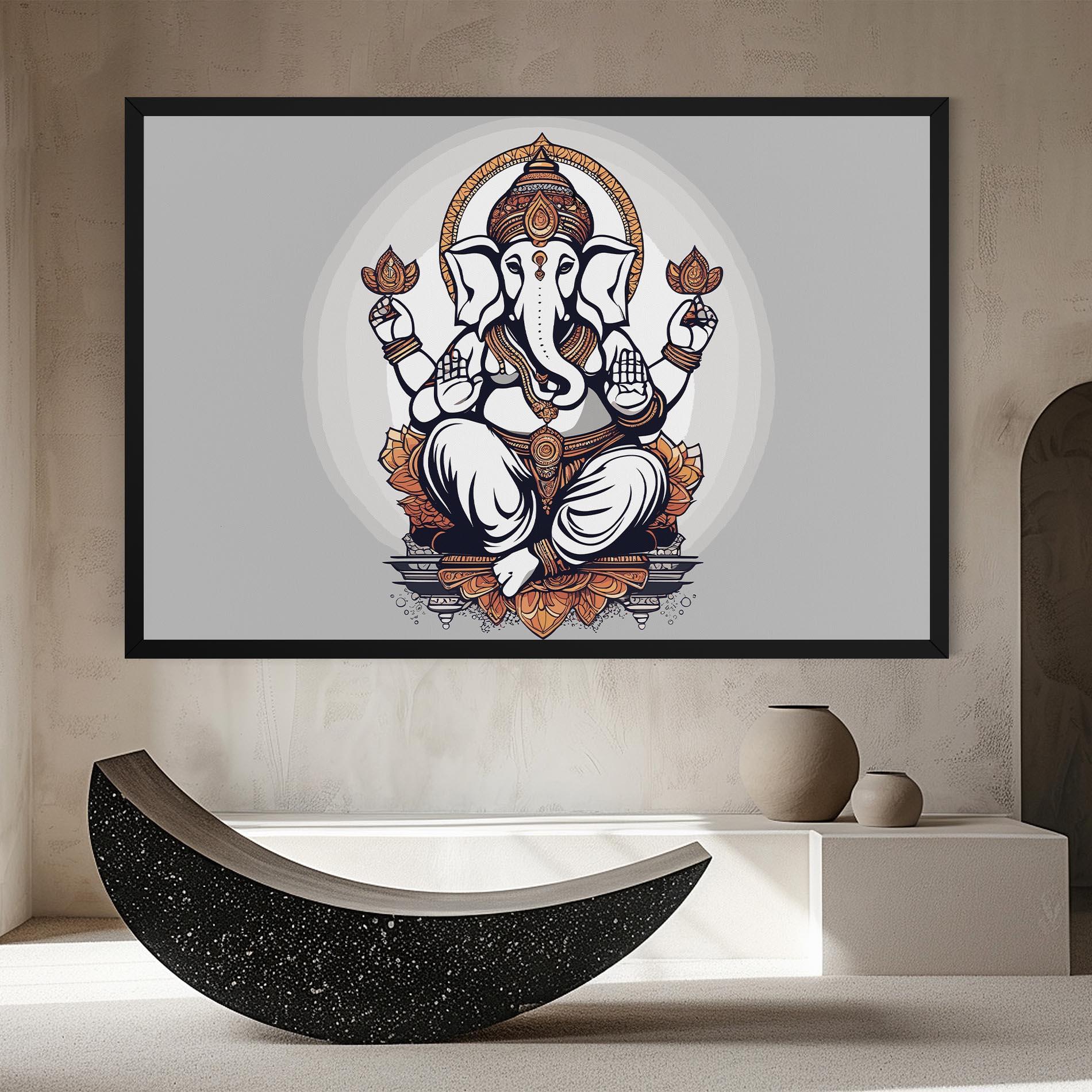 Tablou Canvas Chaturthi Greys mockup 8