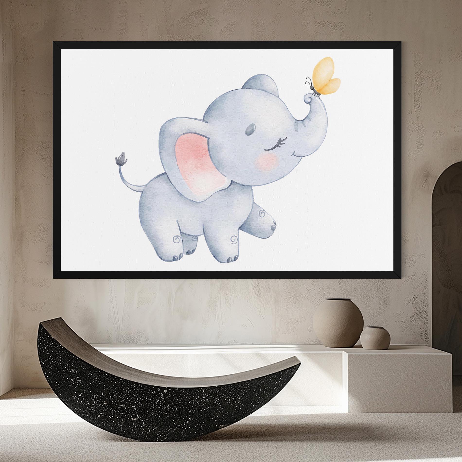 Tablou Canvas Elephant Butterfly mockup 8