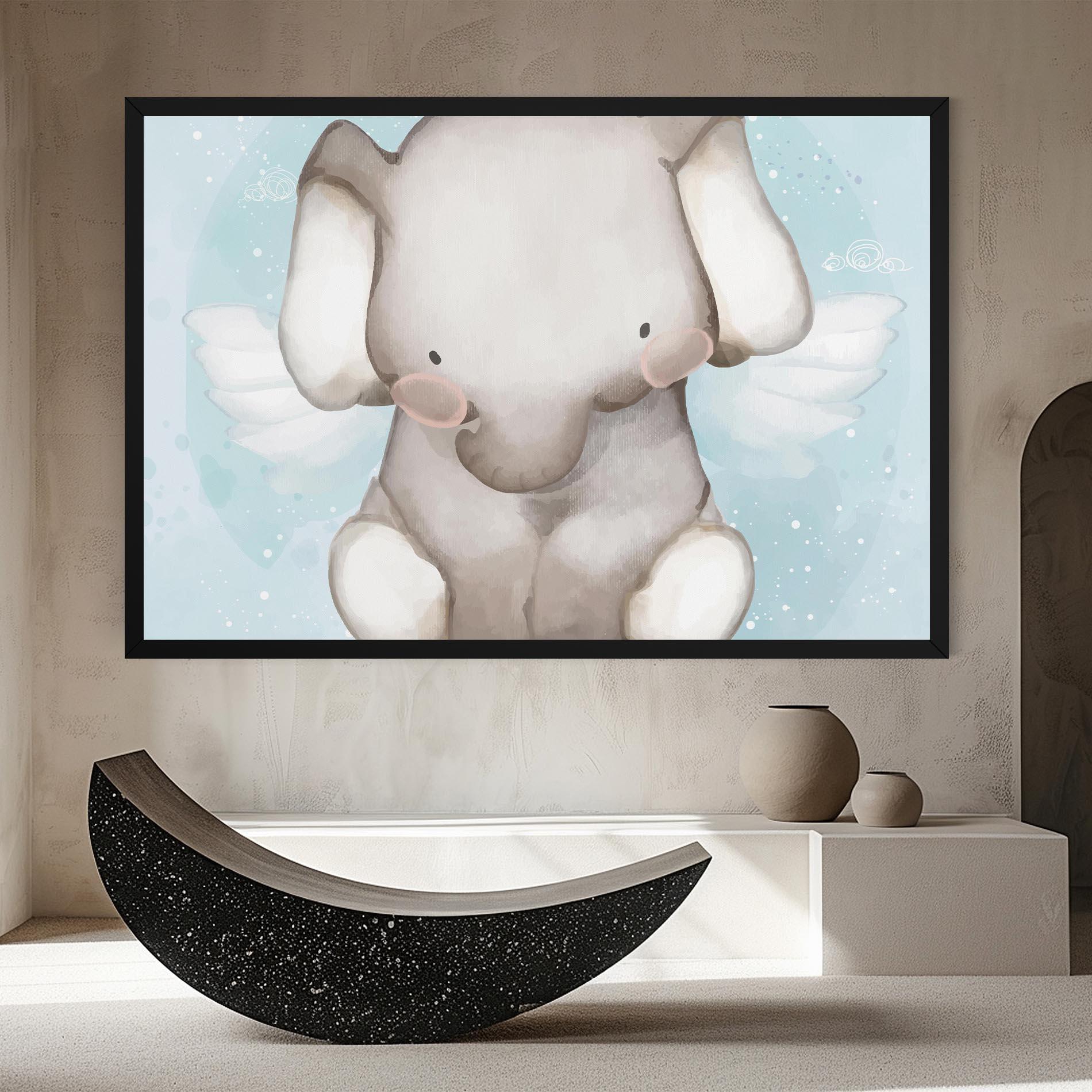 Tablou Canvas Elephant On Blue mockup 8