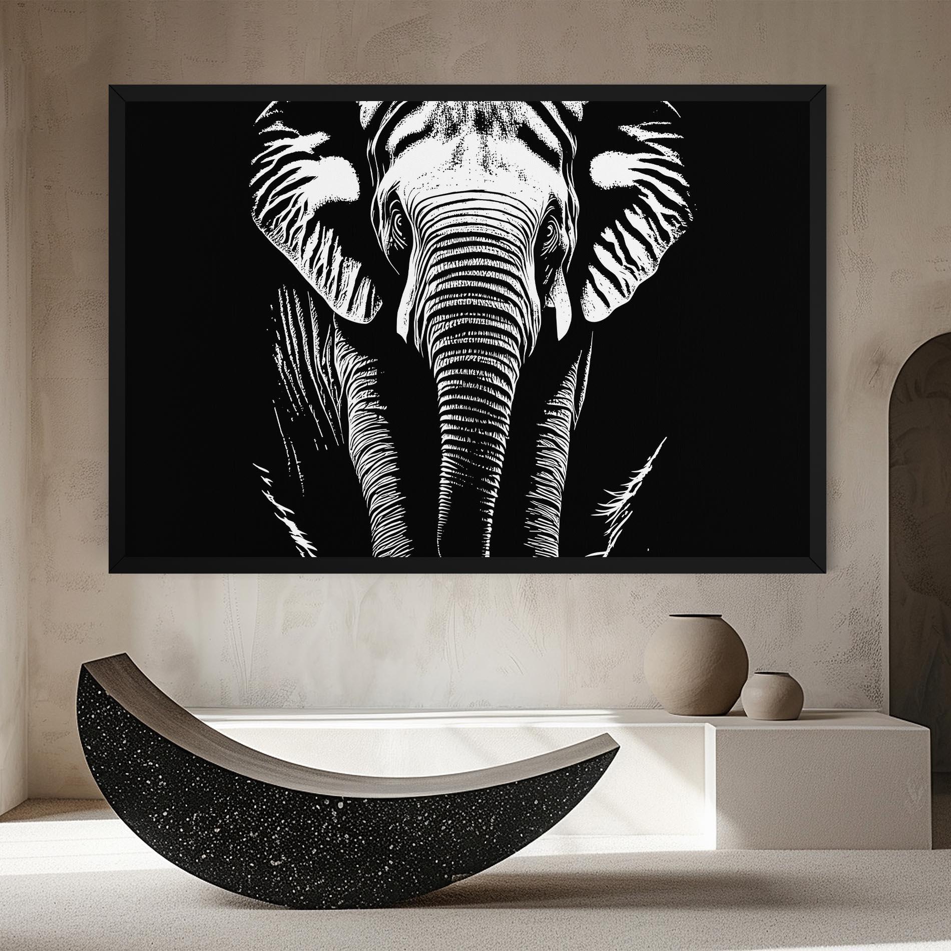 Tablou Canvas Elephant White Head mockup 8