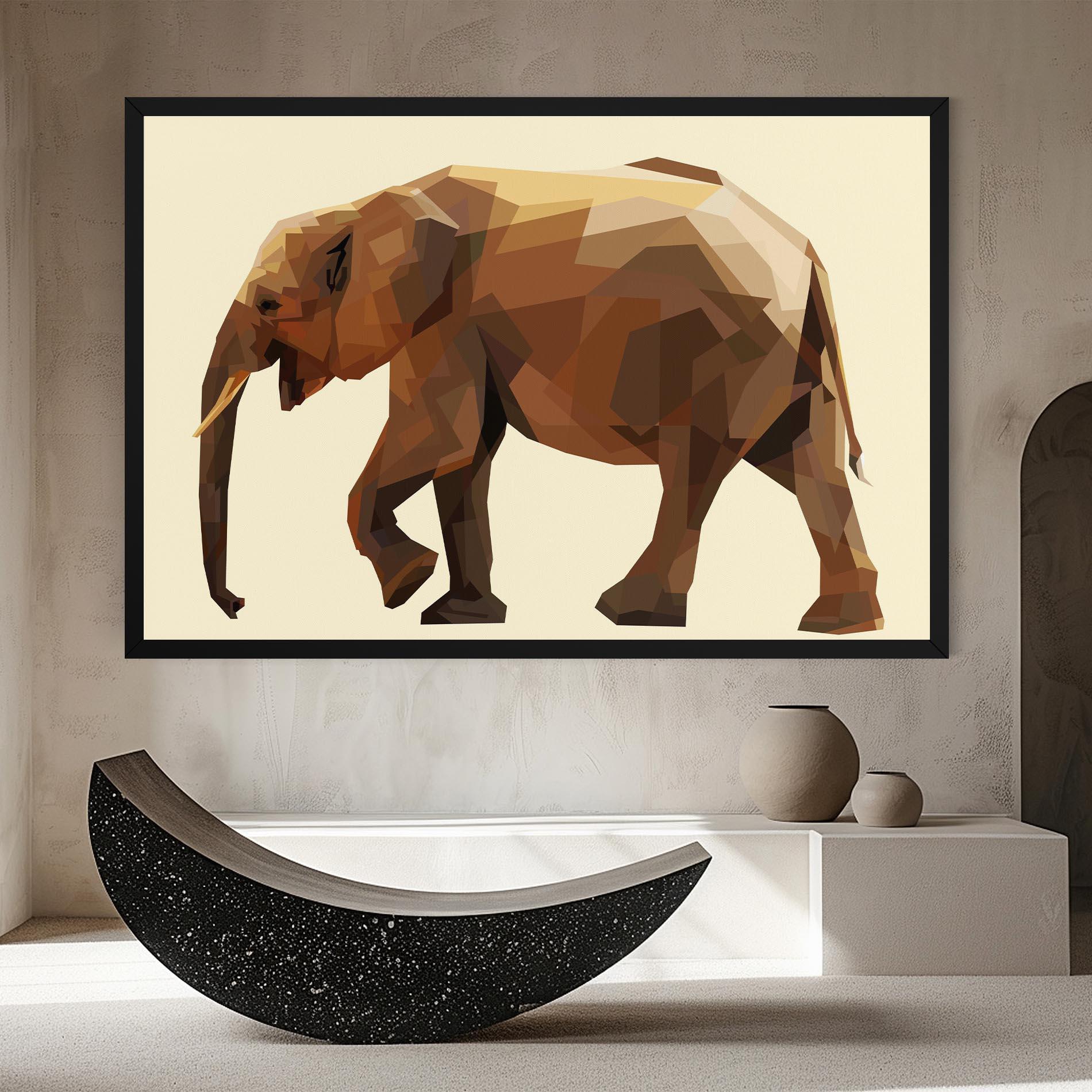 Tablou Canvas Walking Elephant Cream mockup 8