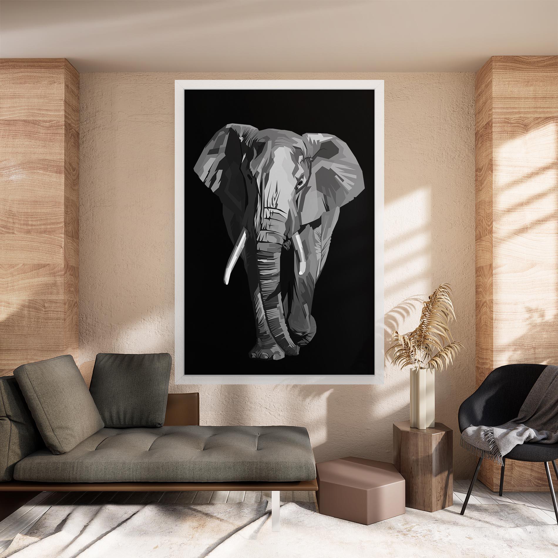 Tablou Canvas Beautiful Grey Elephant mockup 8