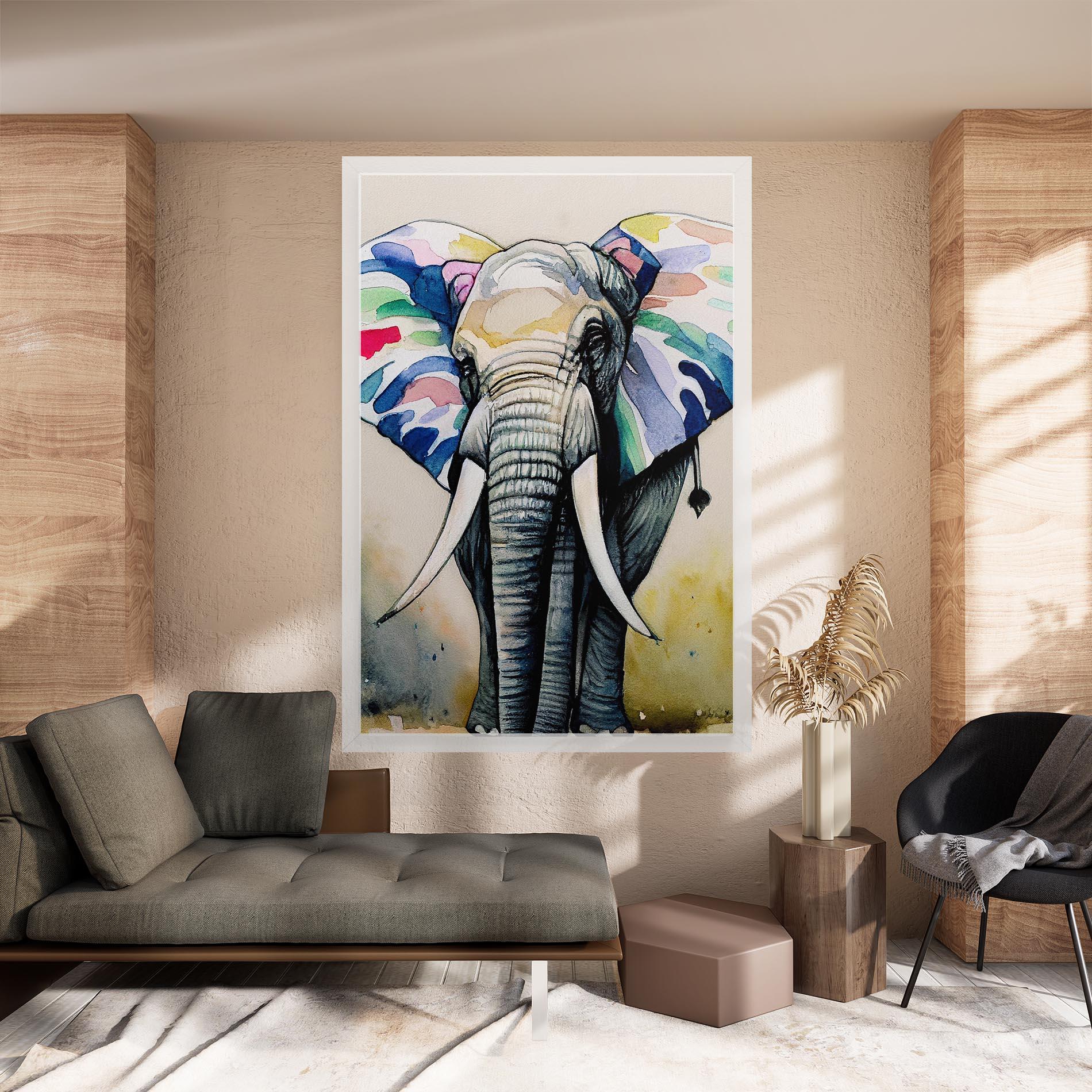 Tablou Canvas Watercolor Elephant Art mockup 8