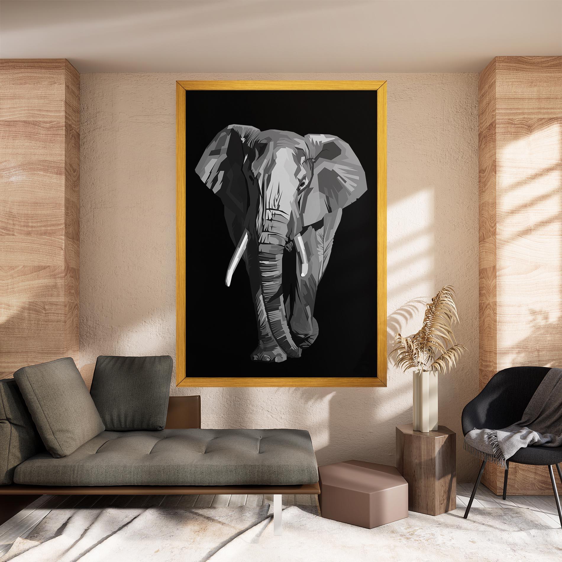 Tablou Canvas Beautiful Grey Elephant mockup 8