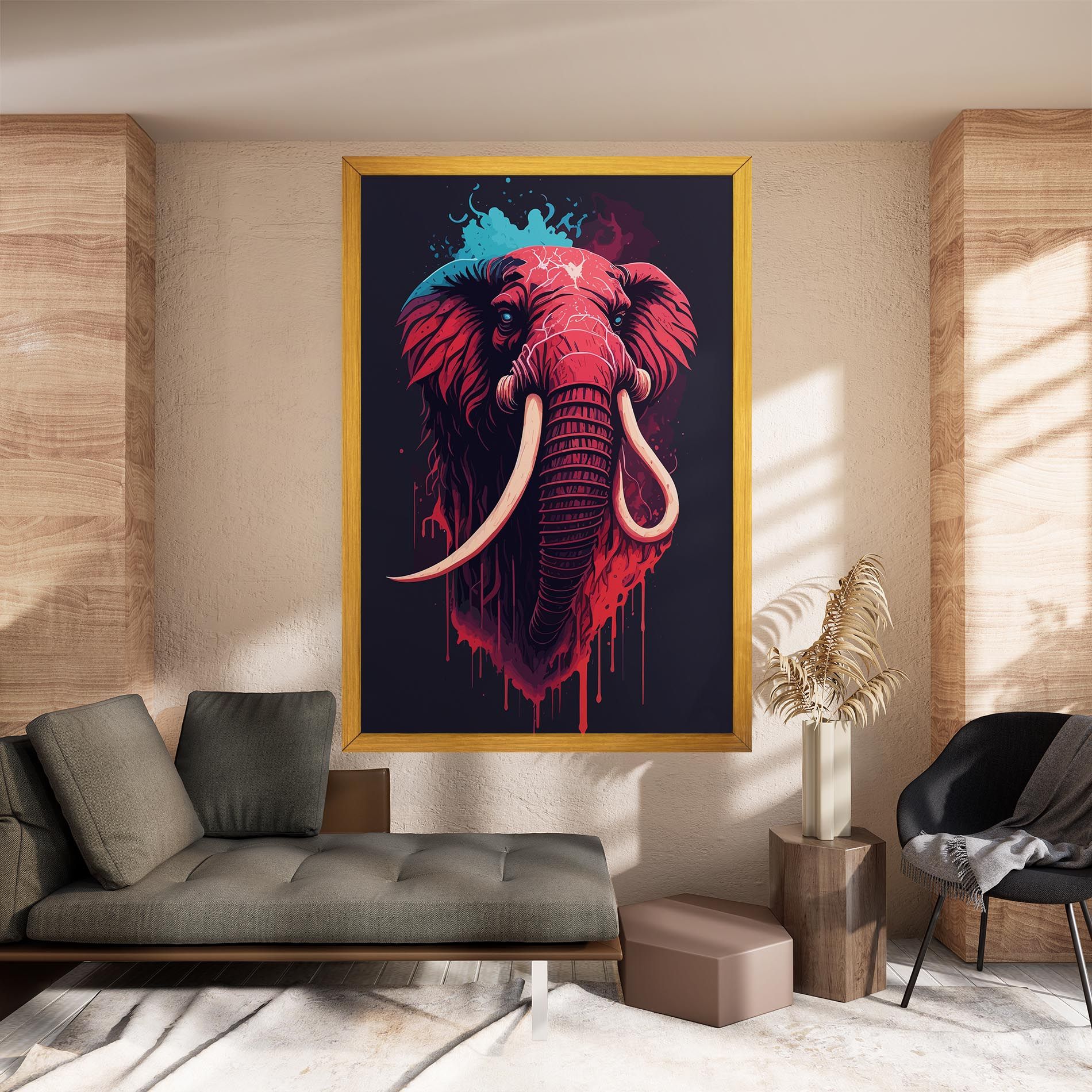 Blue Red Elephant mockup 8
