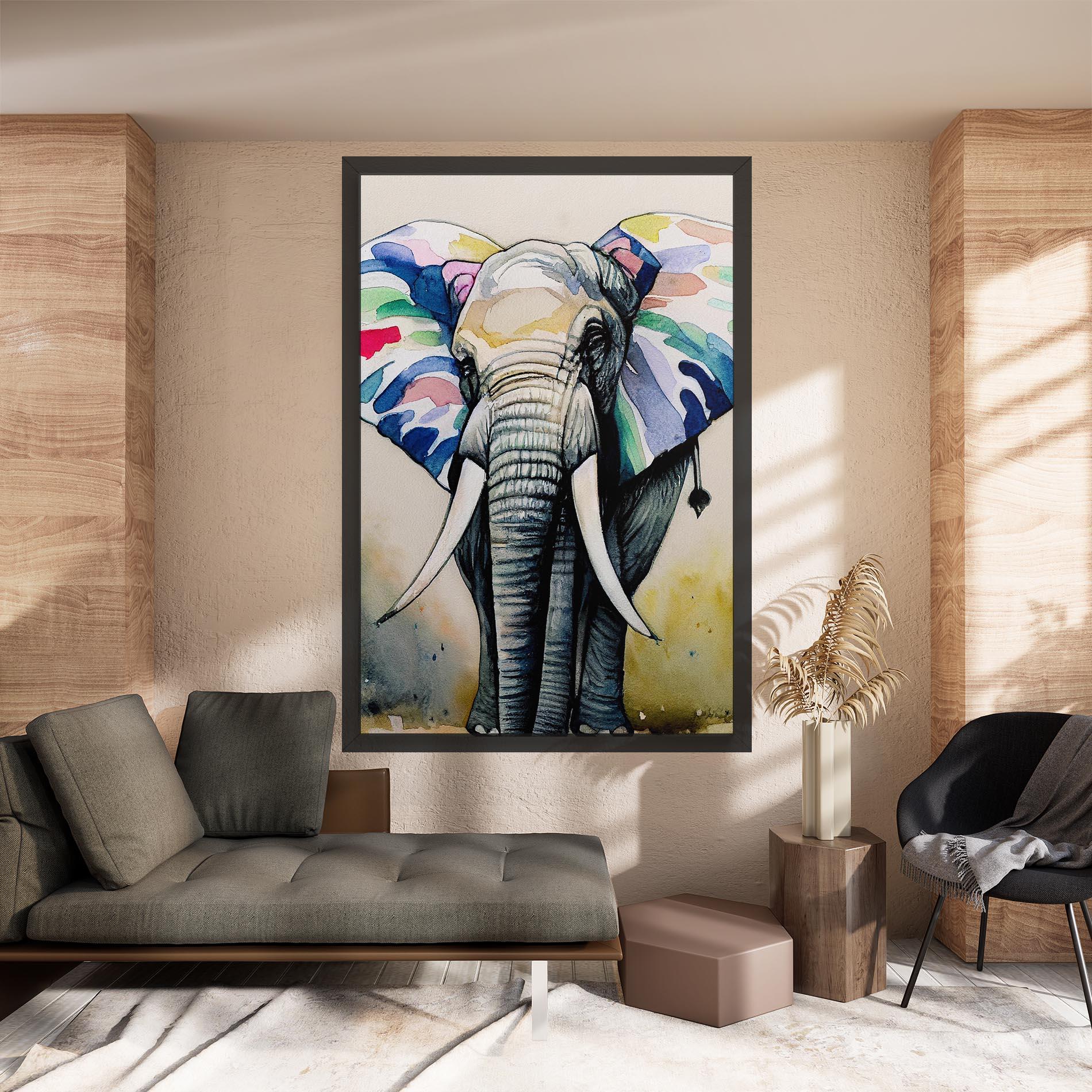 Tablou Canvas Watercolor Elephant Art mockup 8