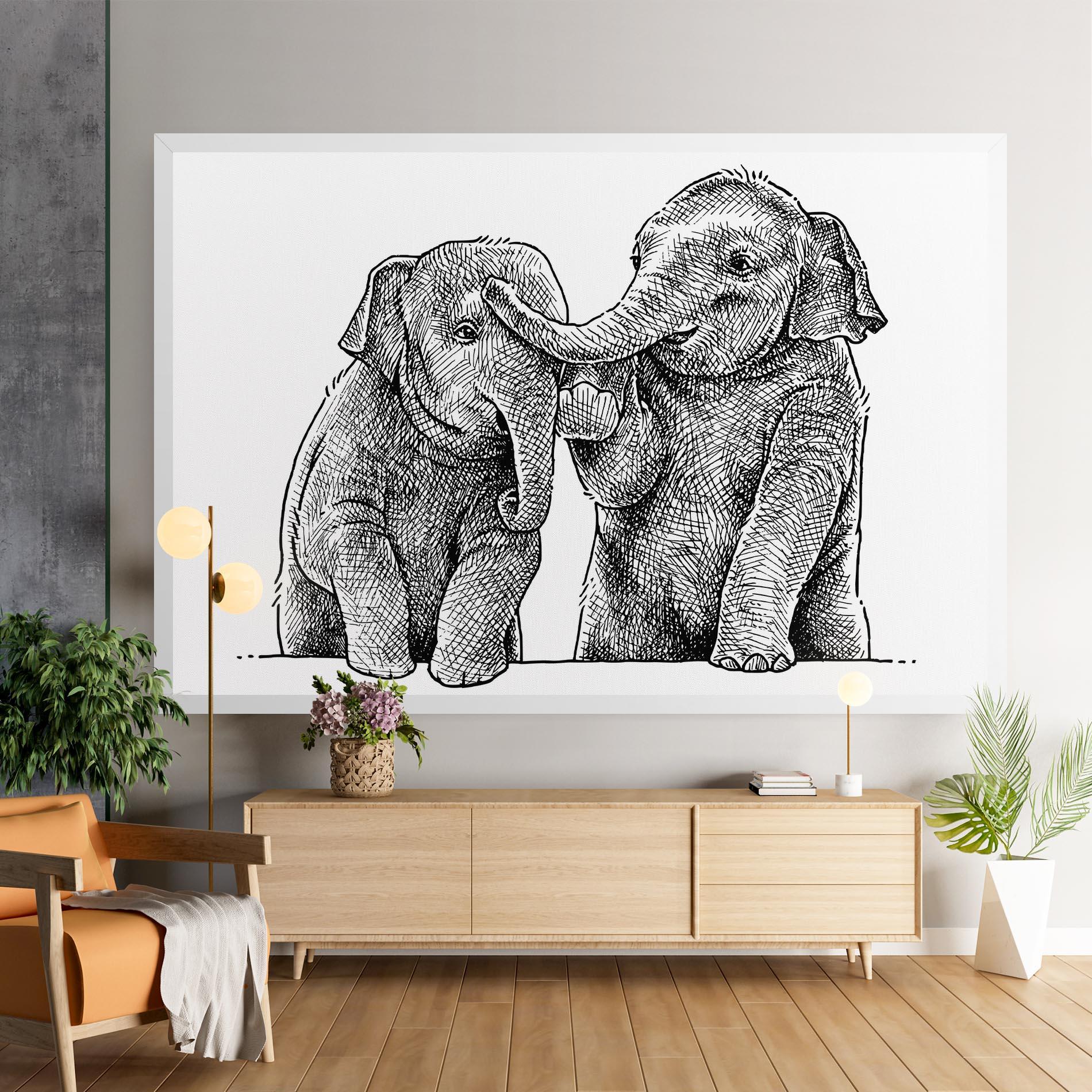 Tablou Canvas Baby Elephants mockup 9