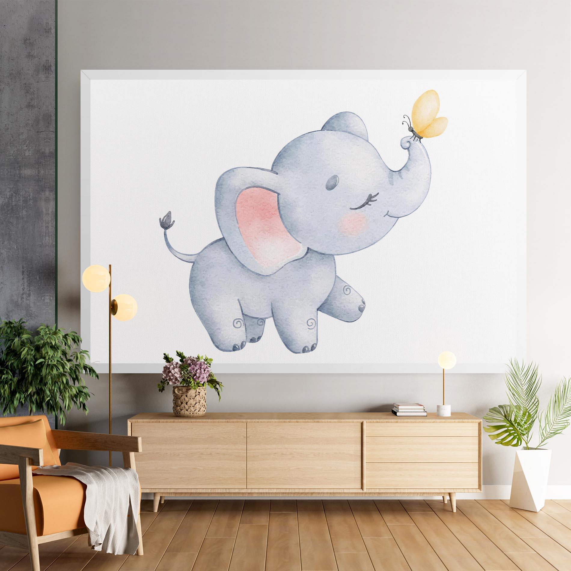 Tablou Canvas Elephant Butterfly mockup 9