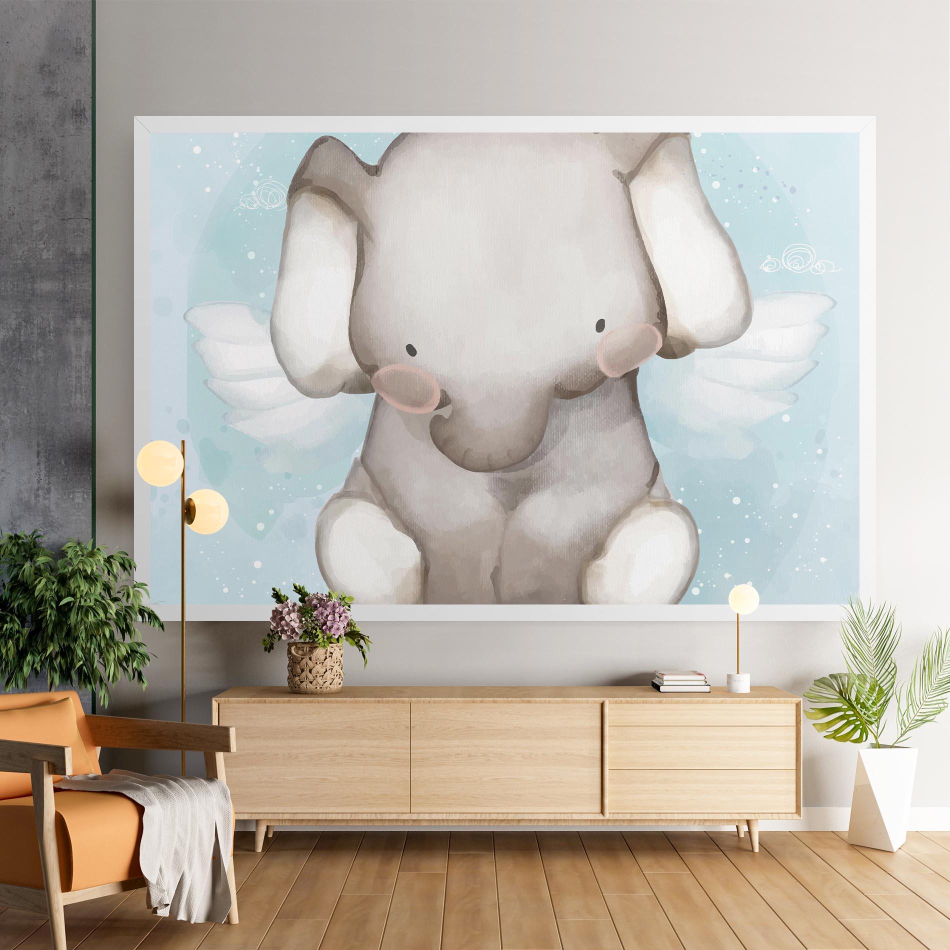 Tablou Canvas Elephant On Blue mockup 9