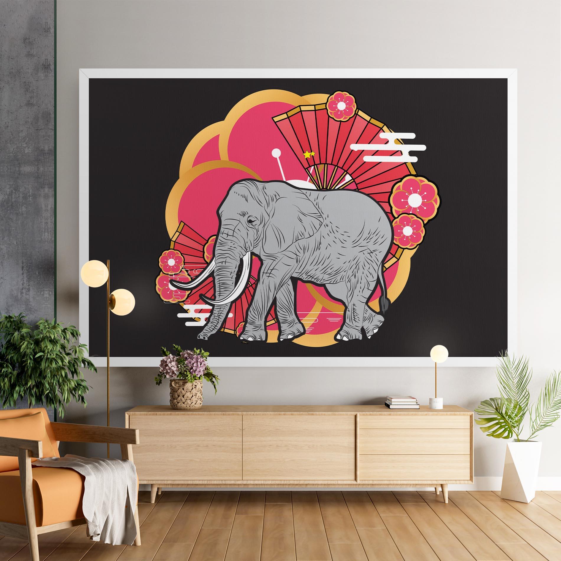 Tablou Canvas Elephant On Pink mockup 9