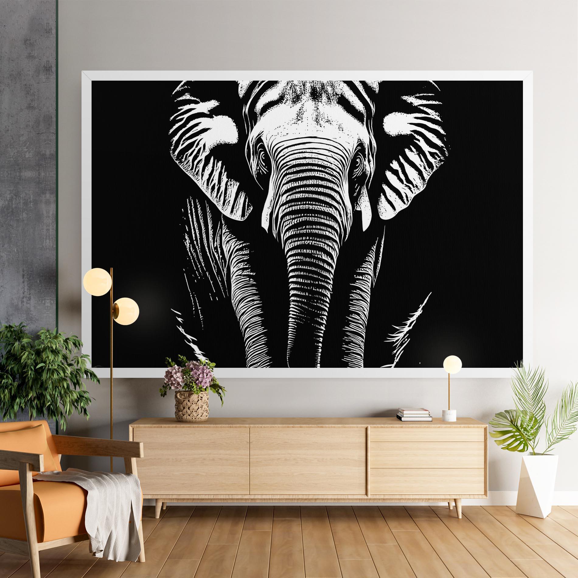 Tablou Canvas Elephant White Head mockup 9