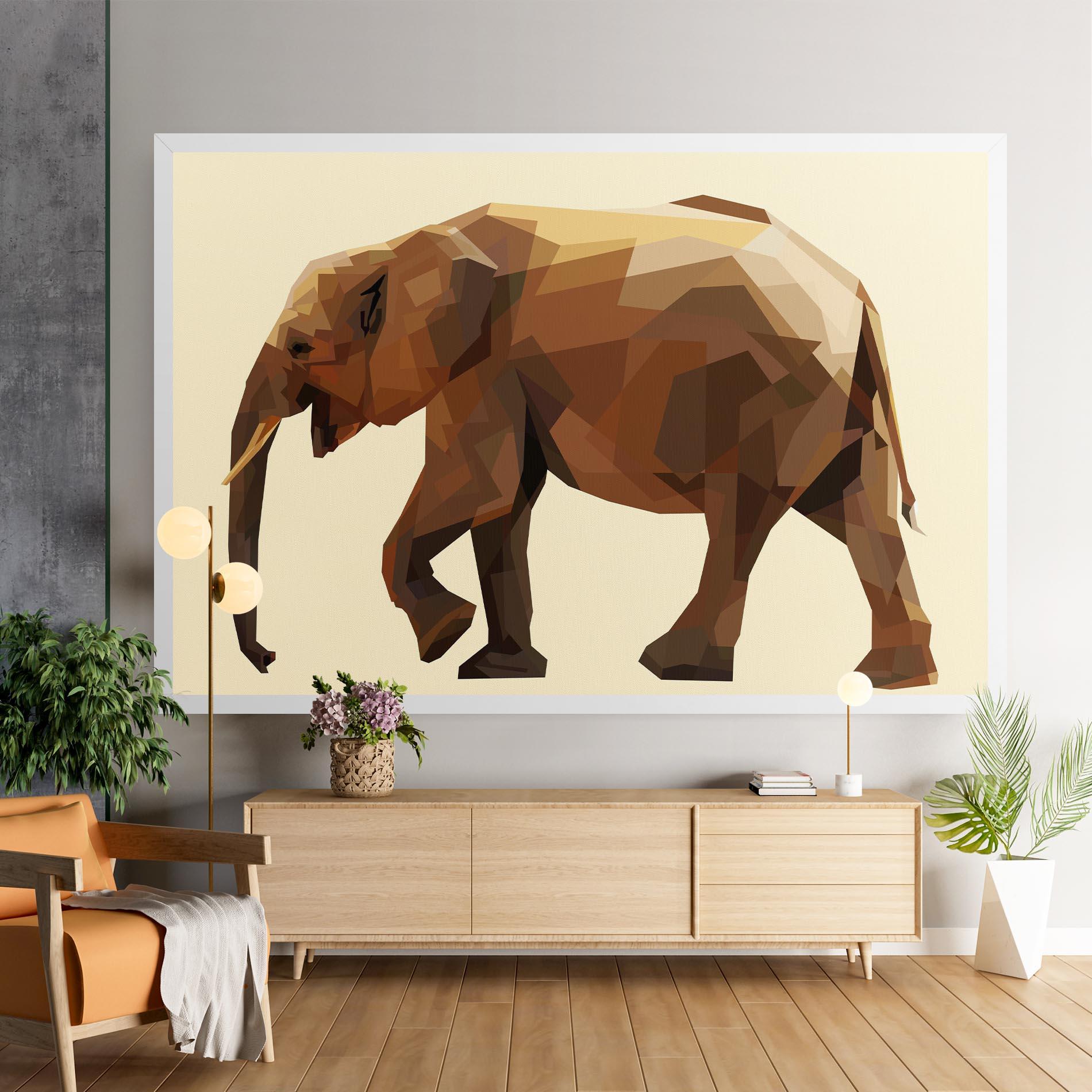 Tablou Canvas Walking Elephant Cream mockup 9