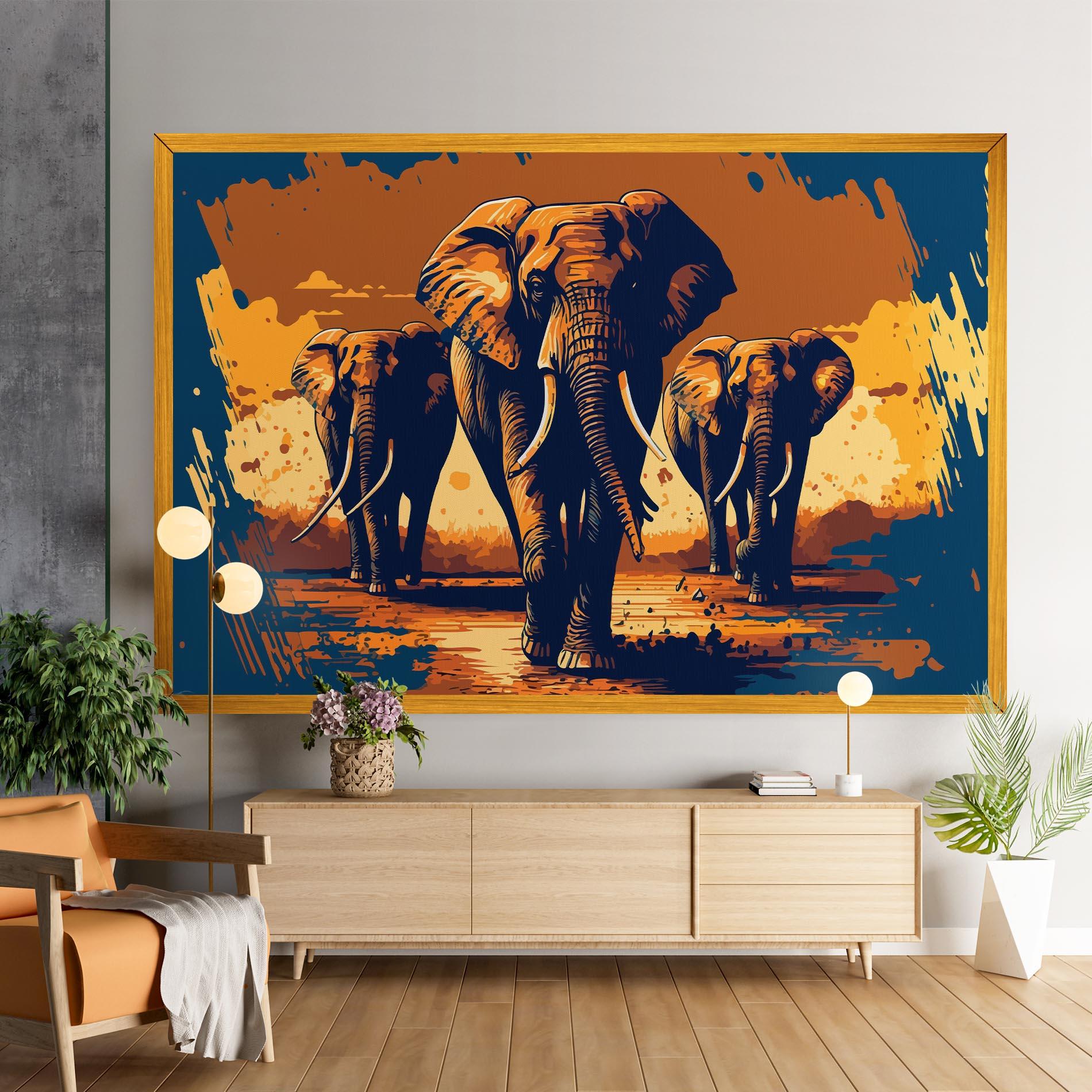 Tablou Canvas 3 Elephants mockup 9