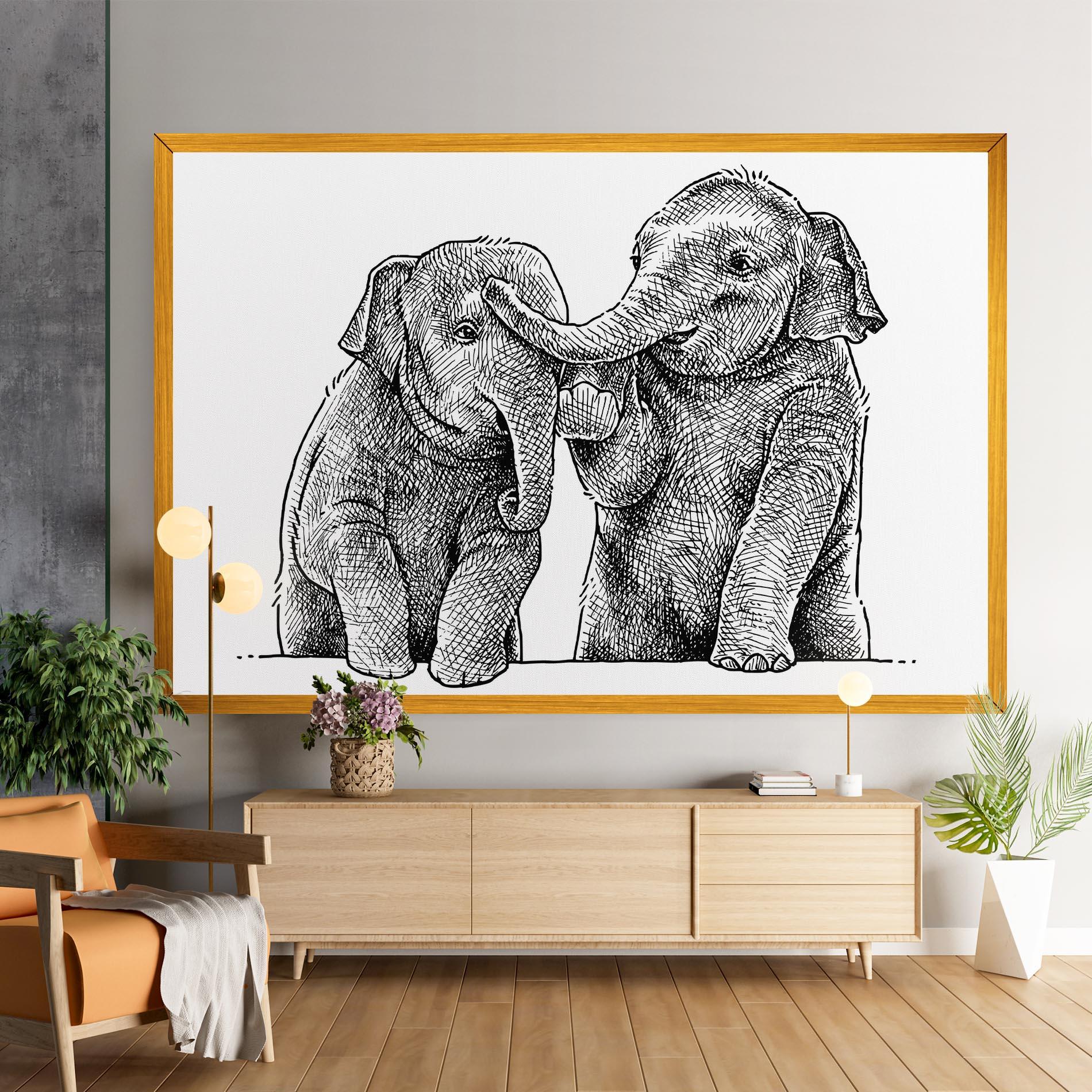 Tablou Canvas Baby Elephants mockup 9