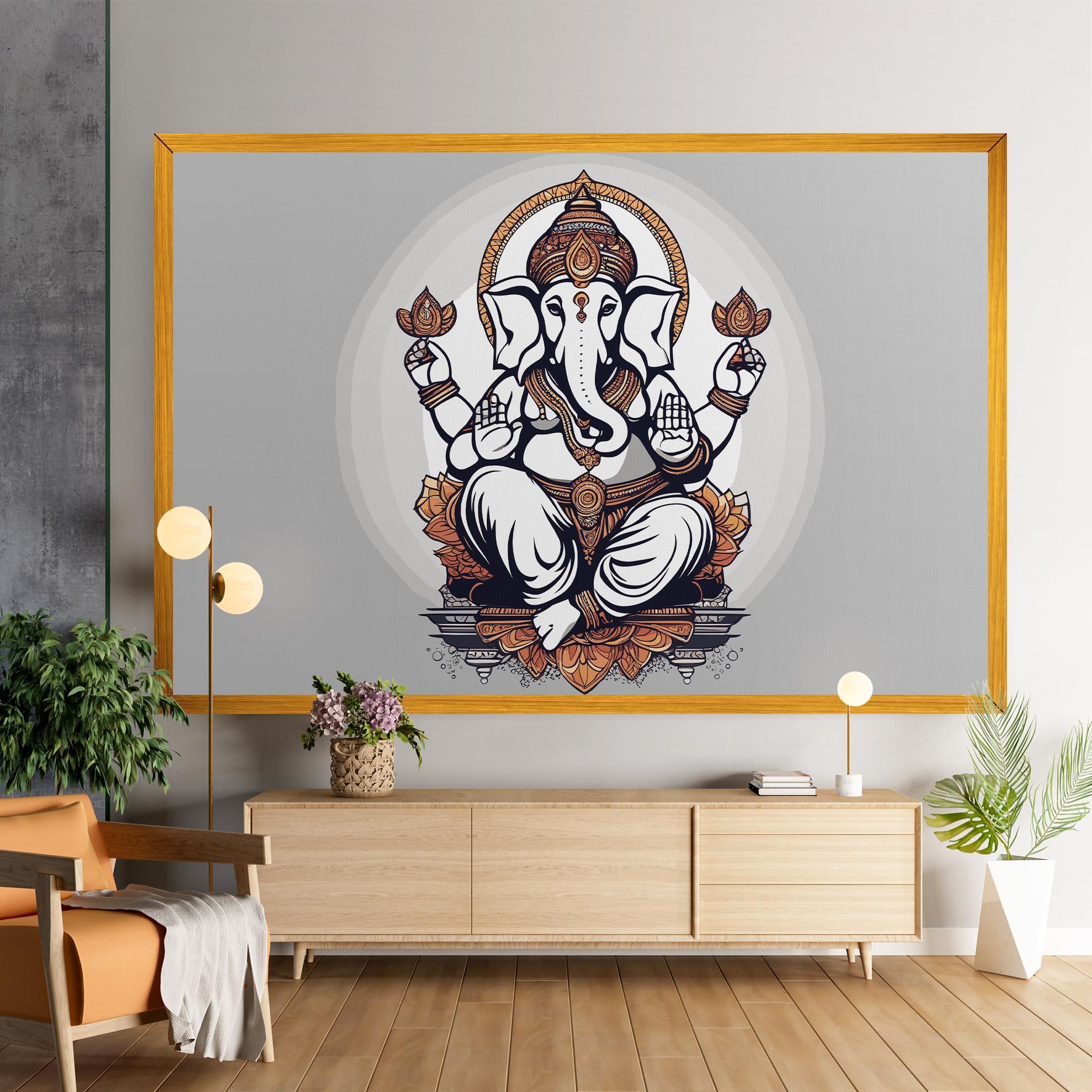 Tablou Canvas Chaturthi Greys mockup 9