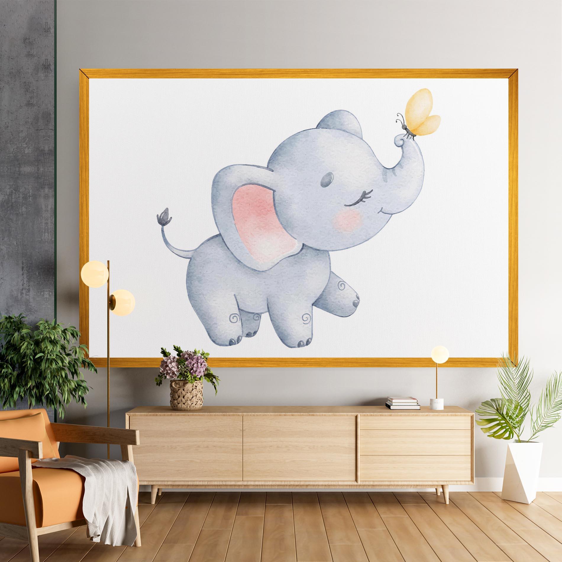 Tablou Canvas Elephant Butterfly mockup 9