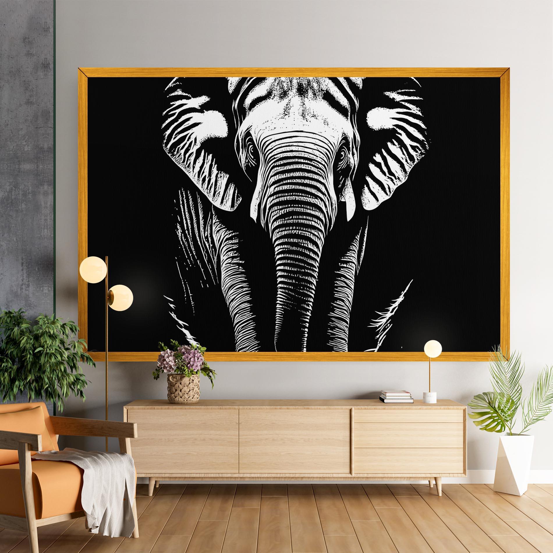 Tablou Canvas Elephant White Head mockup 9