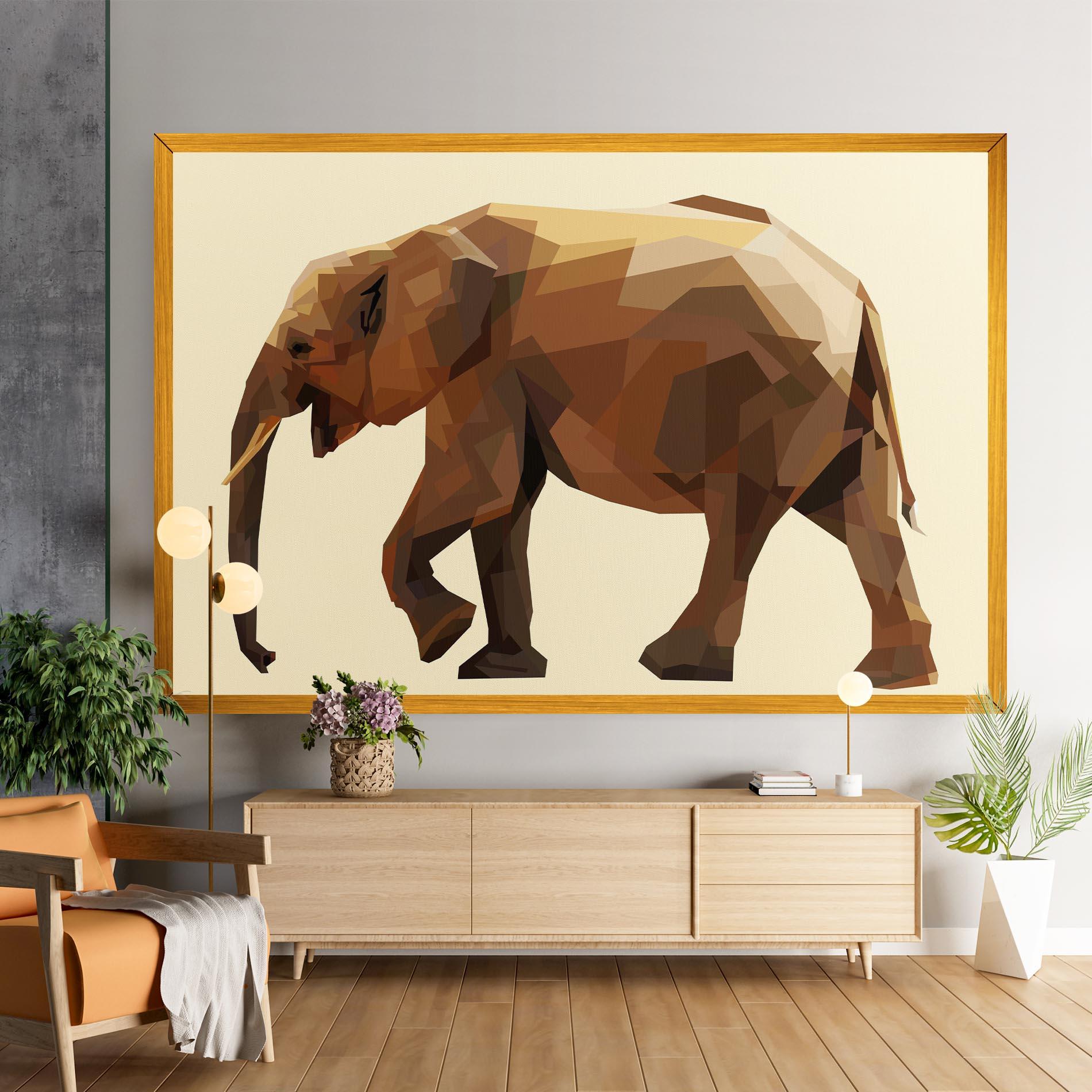 Tablou Canvas Walking Elephant Cream mockup 9