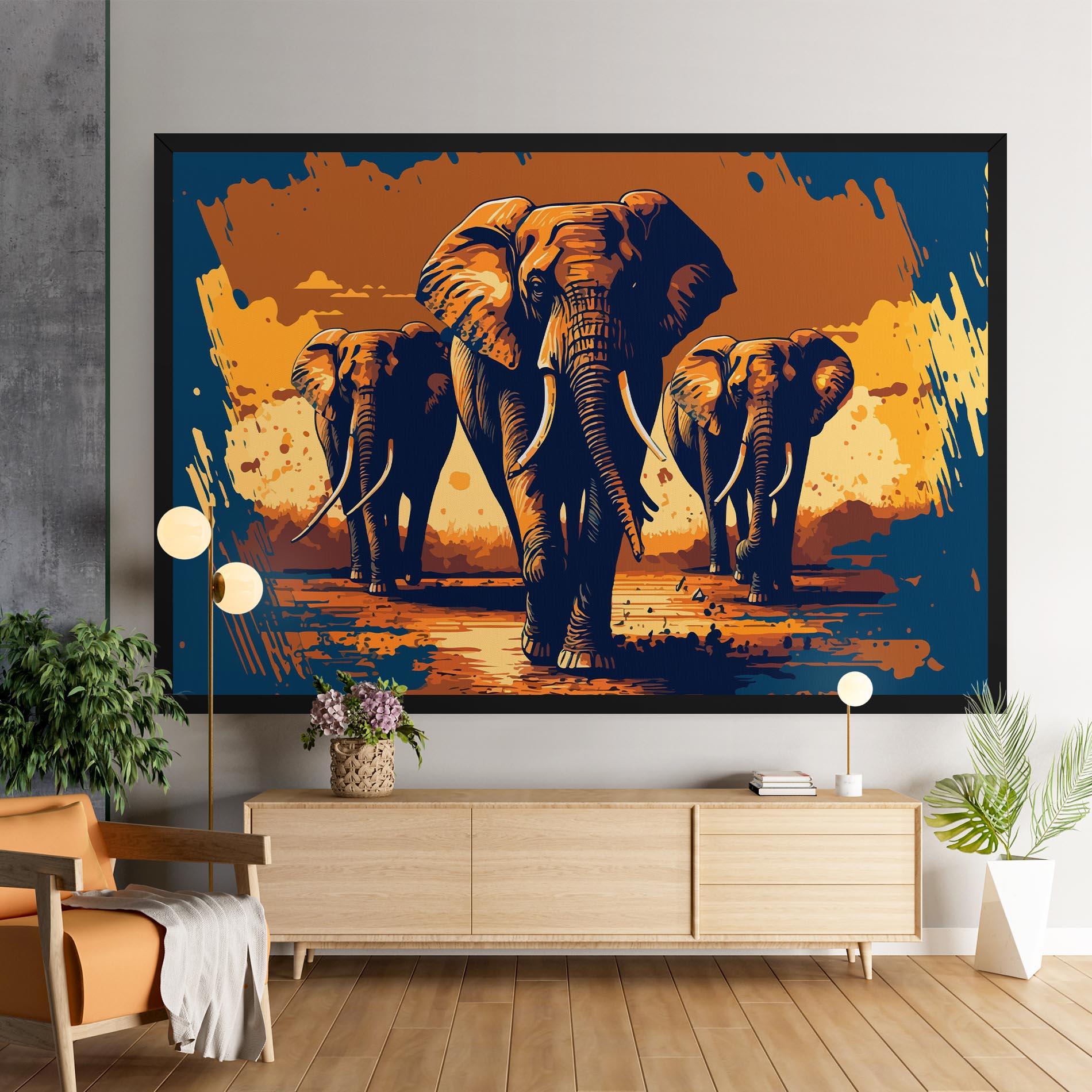 Tablou Canvas 3 Elephants mockup 9