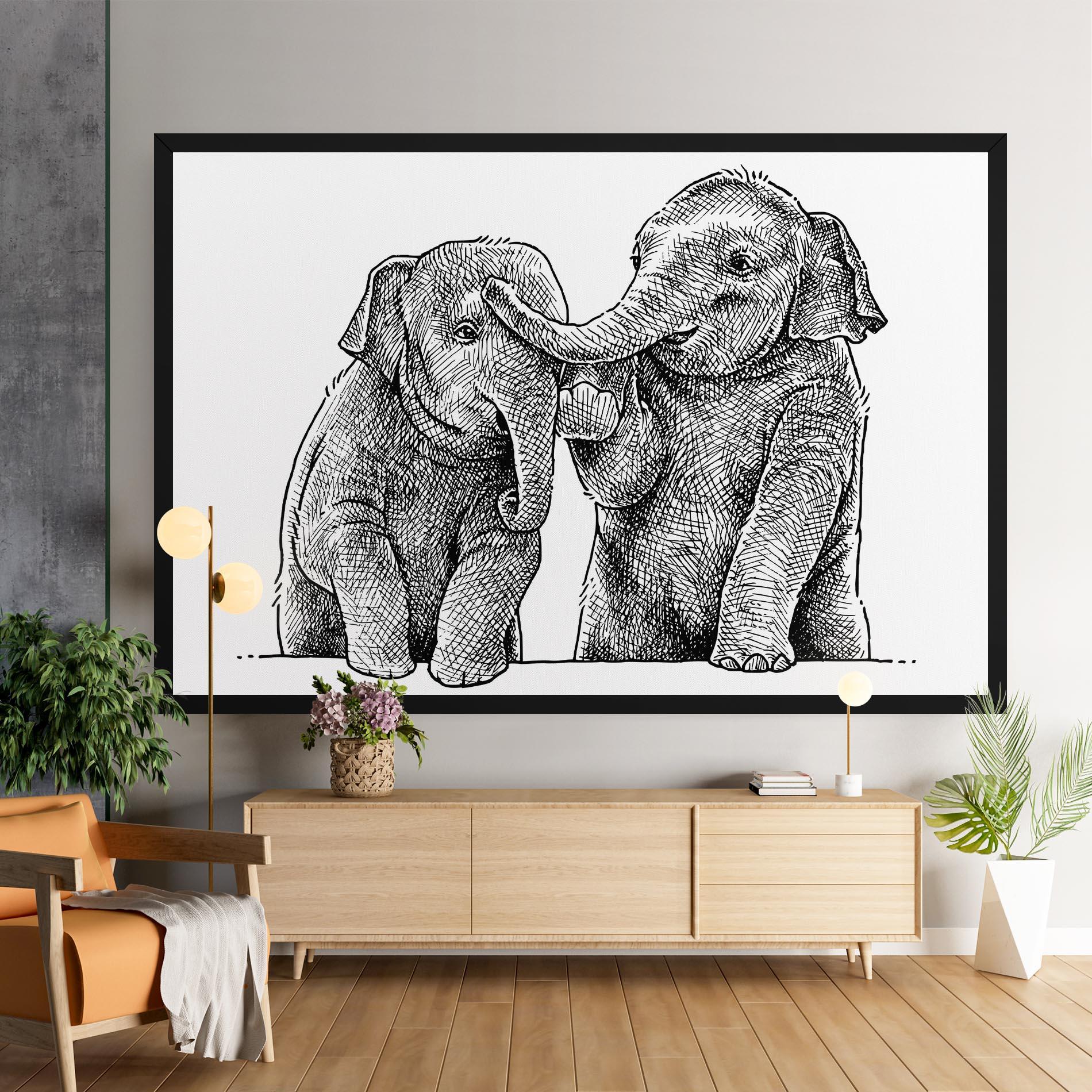 Tablou Canvas Baby Elephants mockup 9