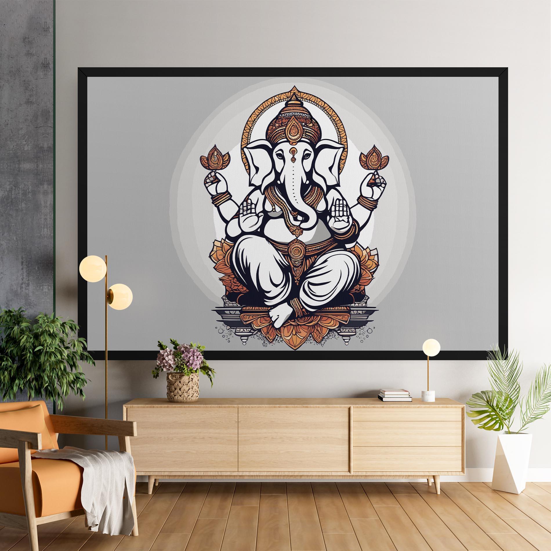 Tablou Canvas Chaturthi Greys mockup 9