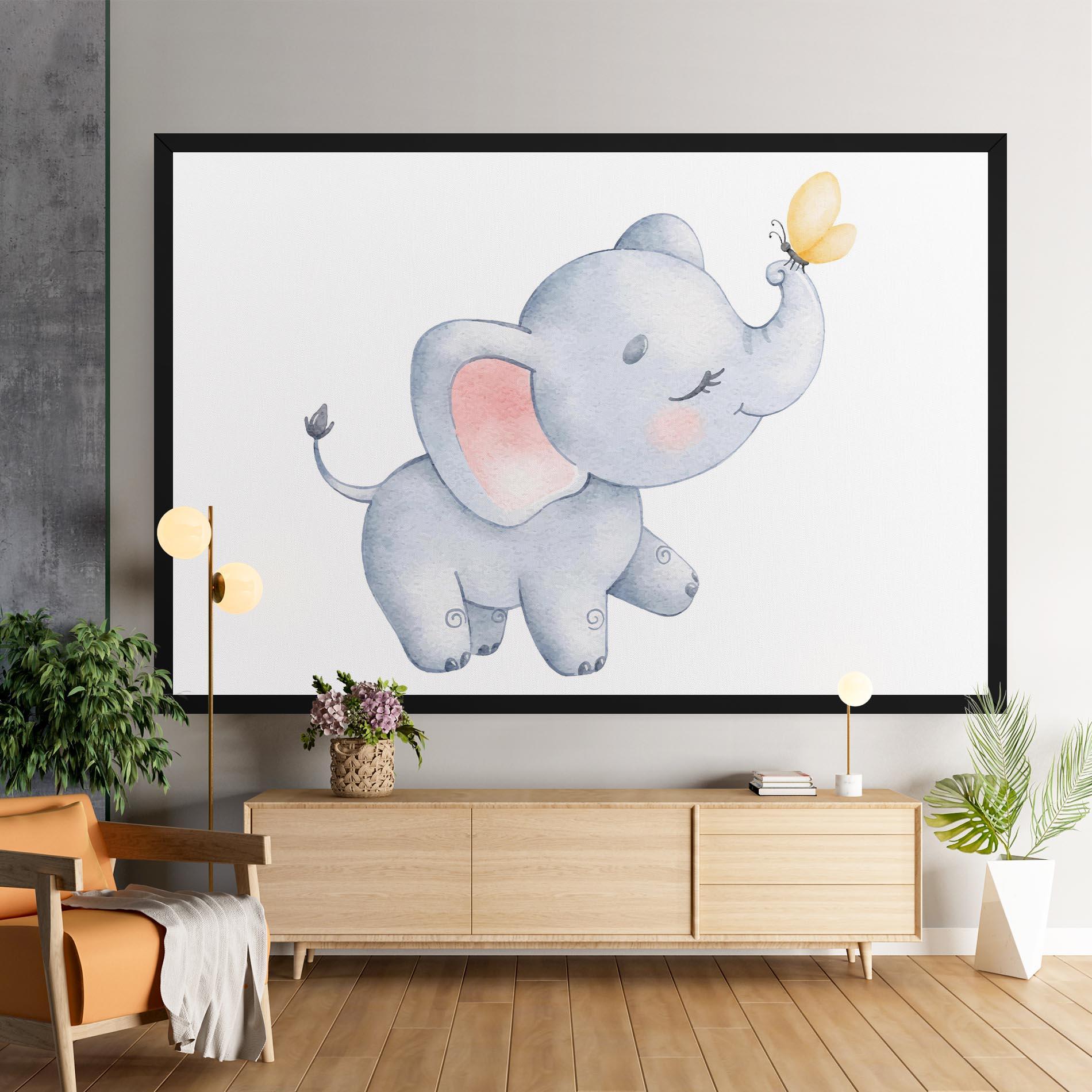 Tablou Canvas Elephant Butterfly mockup 9