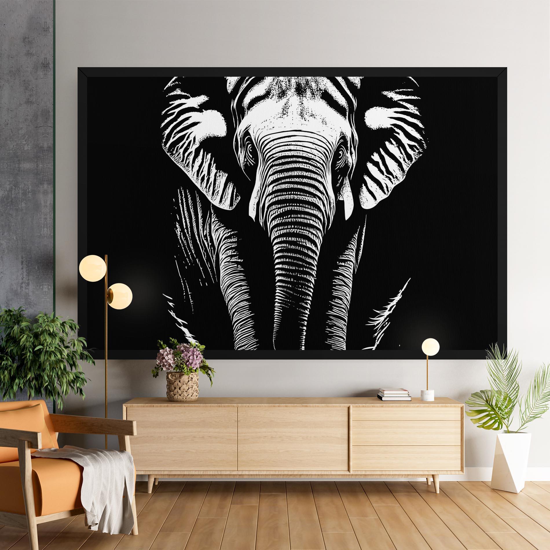 Tablou Canvas Elephant White Head mockup 9