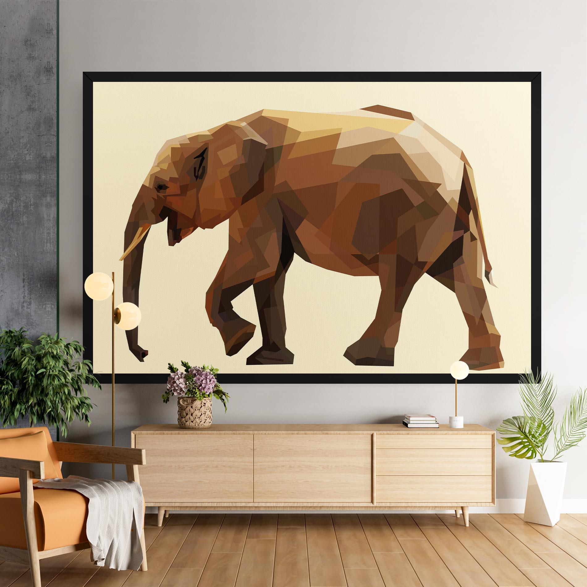 Tablou Canvas Walking Elephant Cream mockup 9