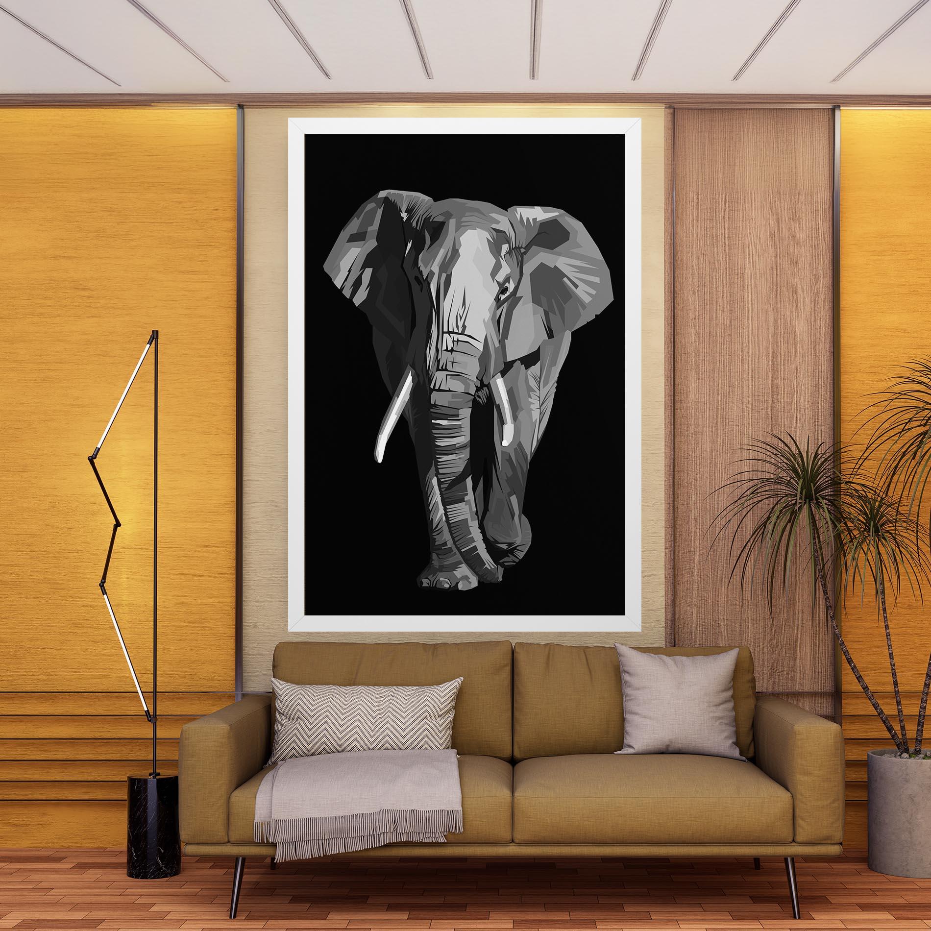 Tablou Canvas Beautiful Grey Elephant mockup 9