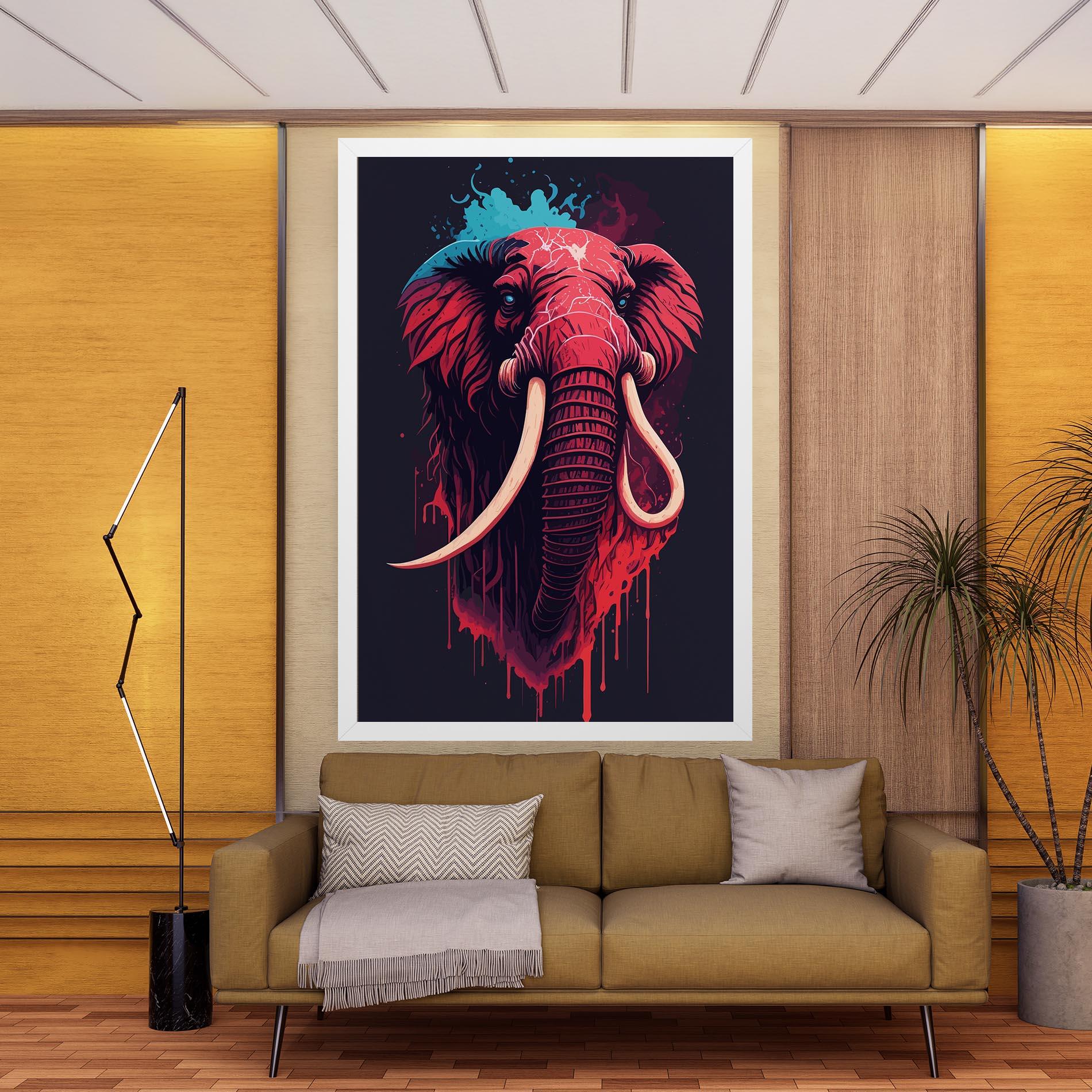 Tablou Canvas Blue Red Elephant mockup 9
