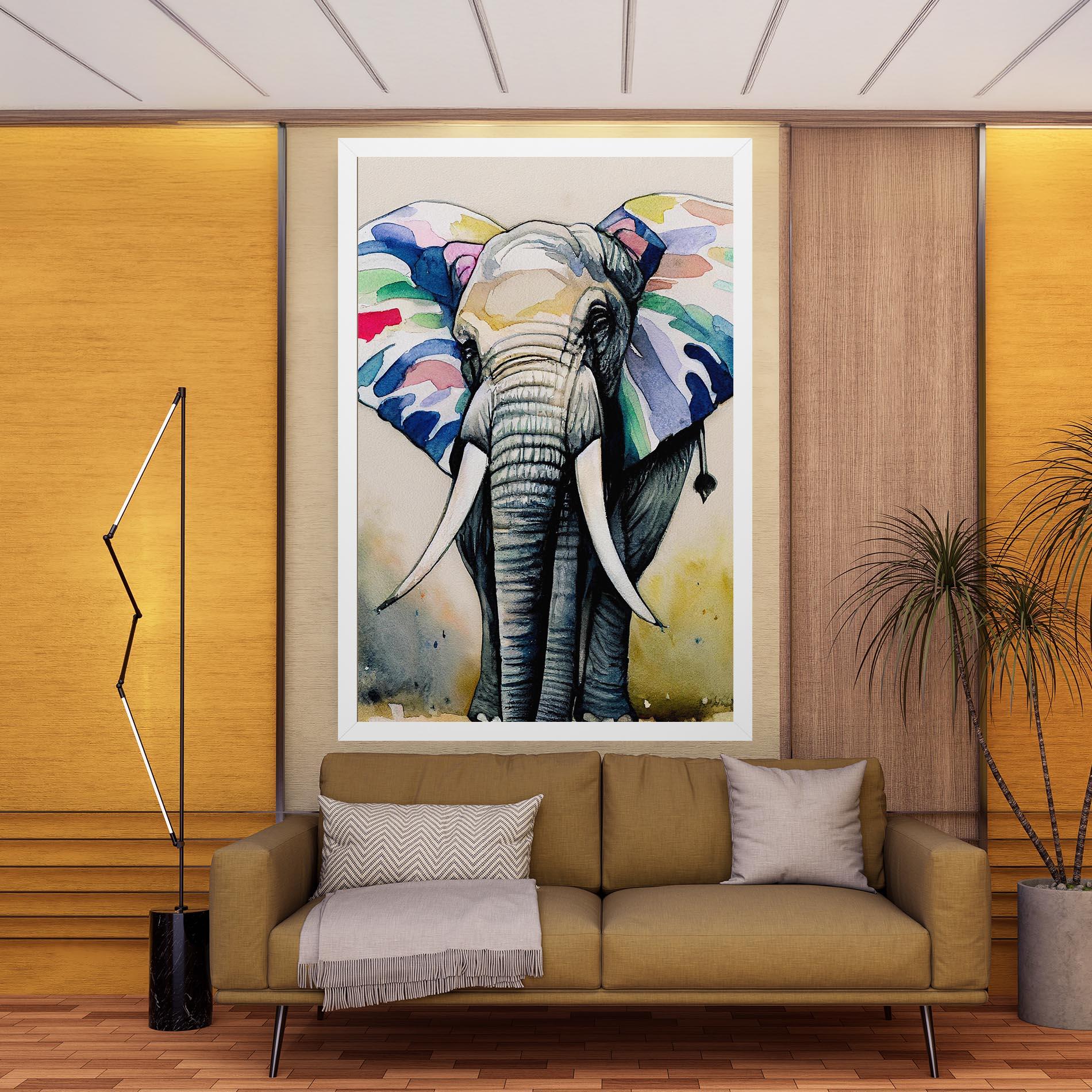 Tablou Canvas Watercolor Elephant Art mockup 9
