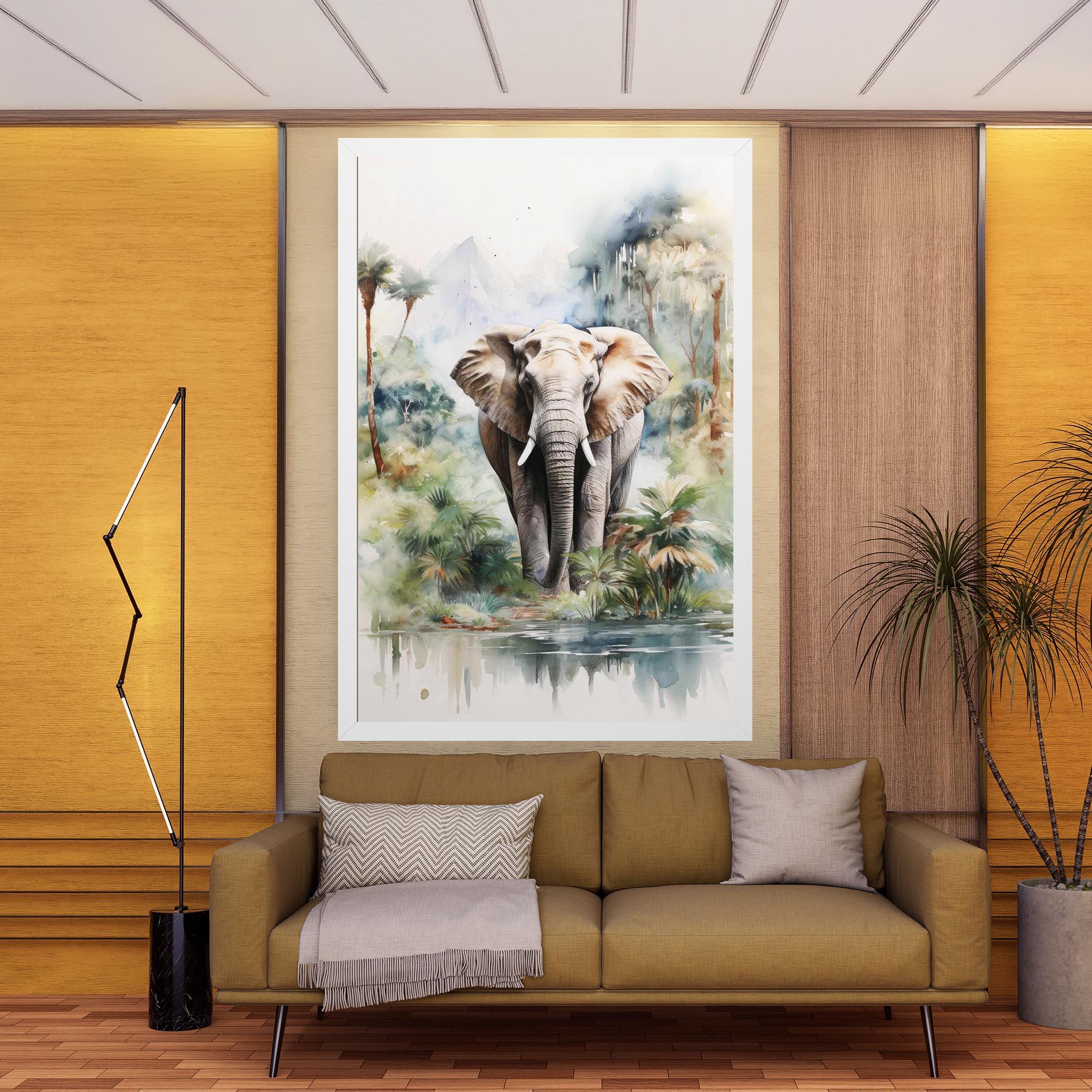 Tablou Canvas Wild Watercolor Elephant mockup 9