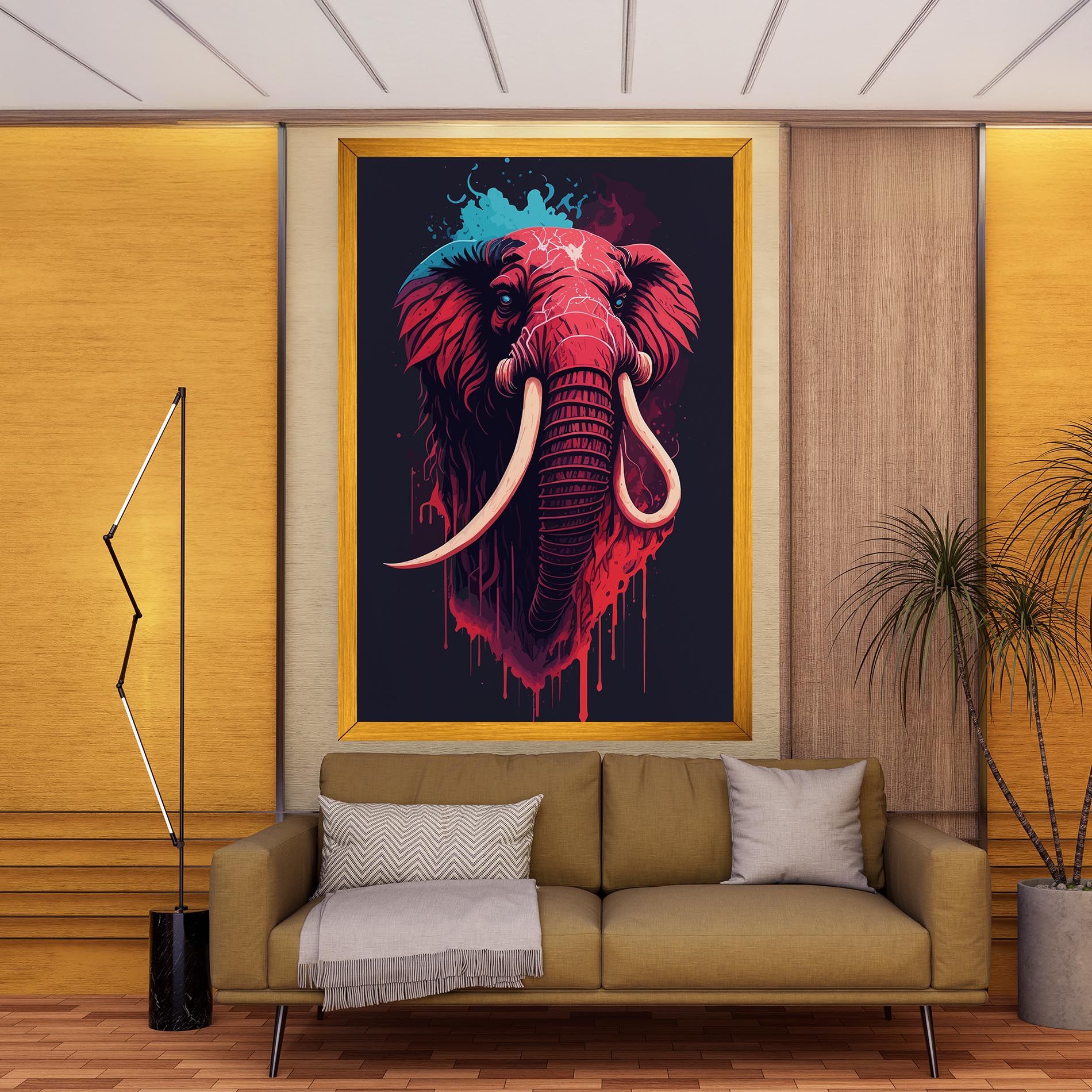 Blue Red Elephant mockup 9