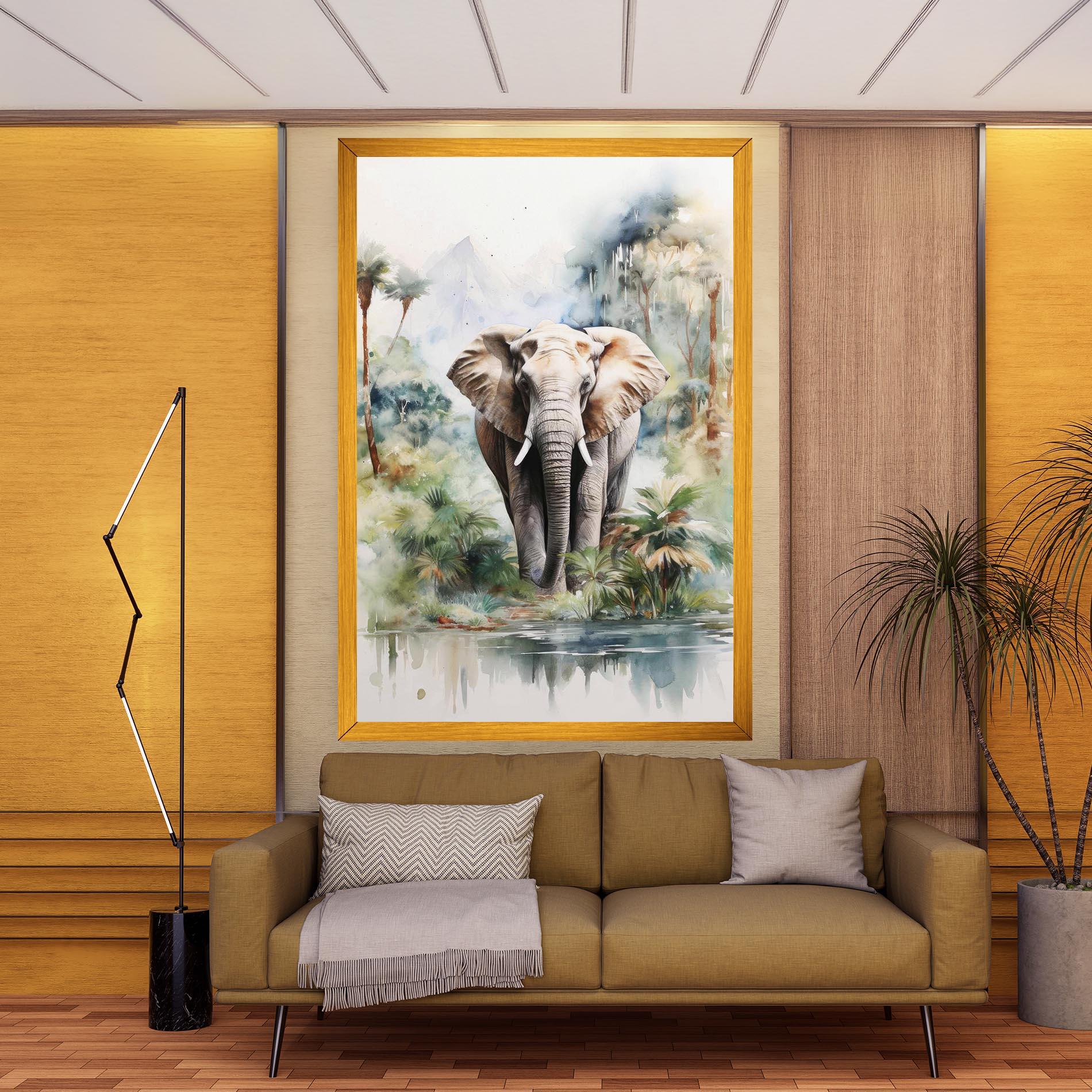 Tablou Canvas Wild Watercolor Elephant mockup 9