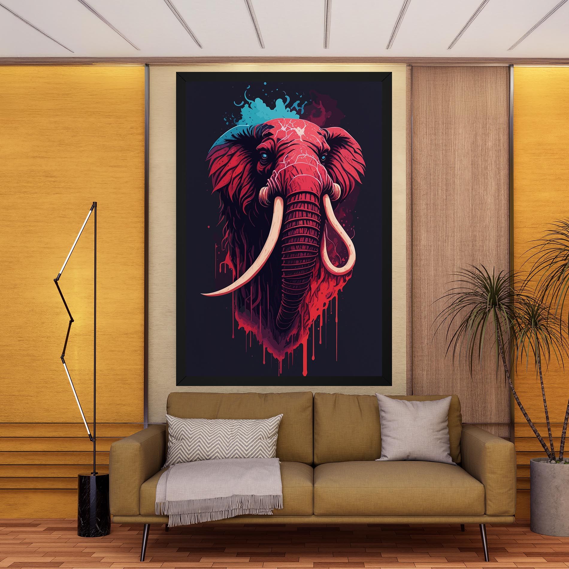 Blue Red Elephant mockup 9