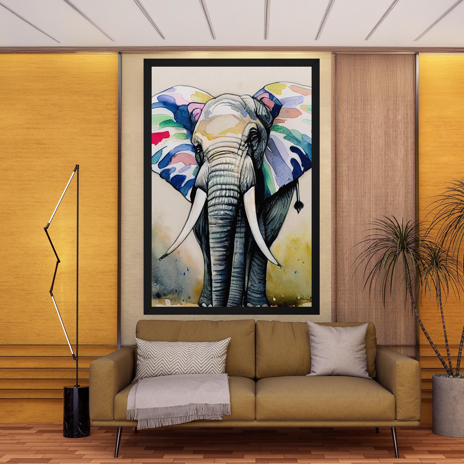 Tablou Canvas Watercolor Elephant Art mockup 9