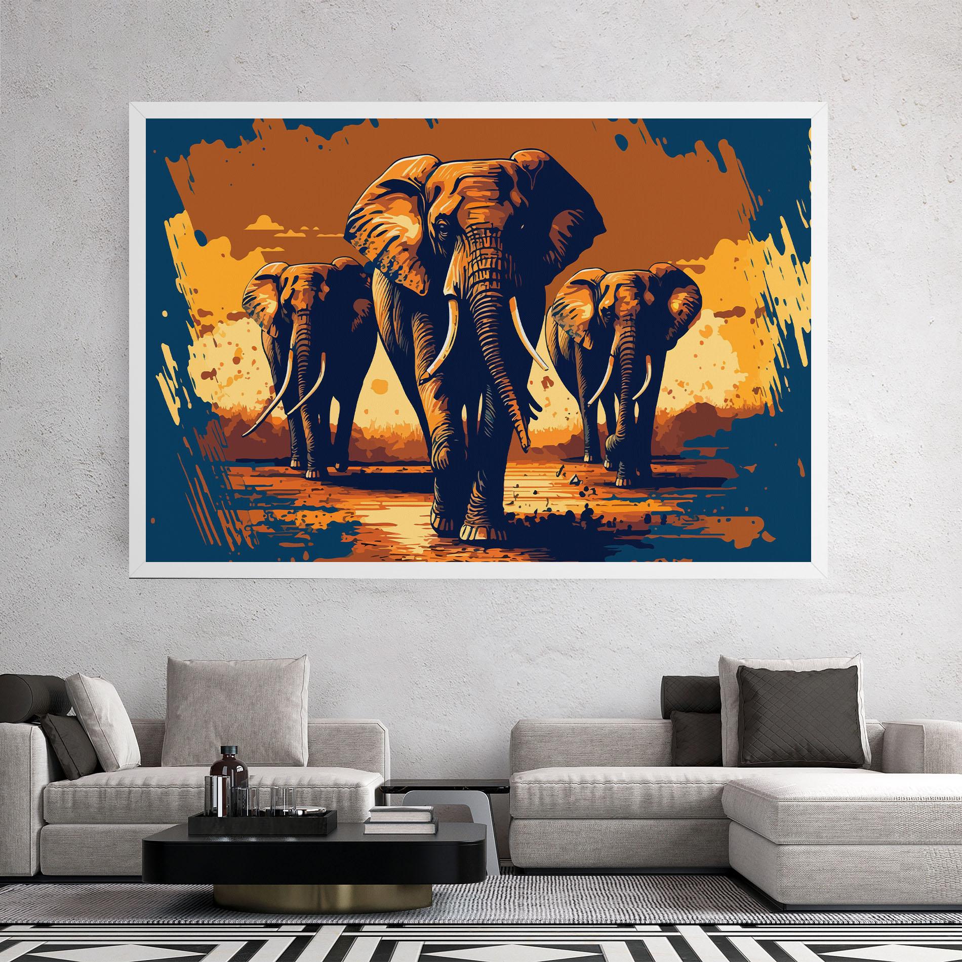 Tablou Canvas 3 Elephants mockup 2