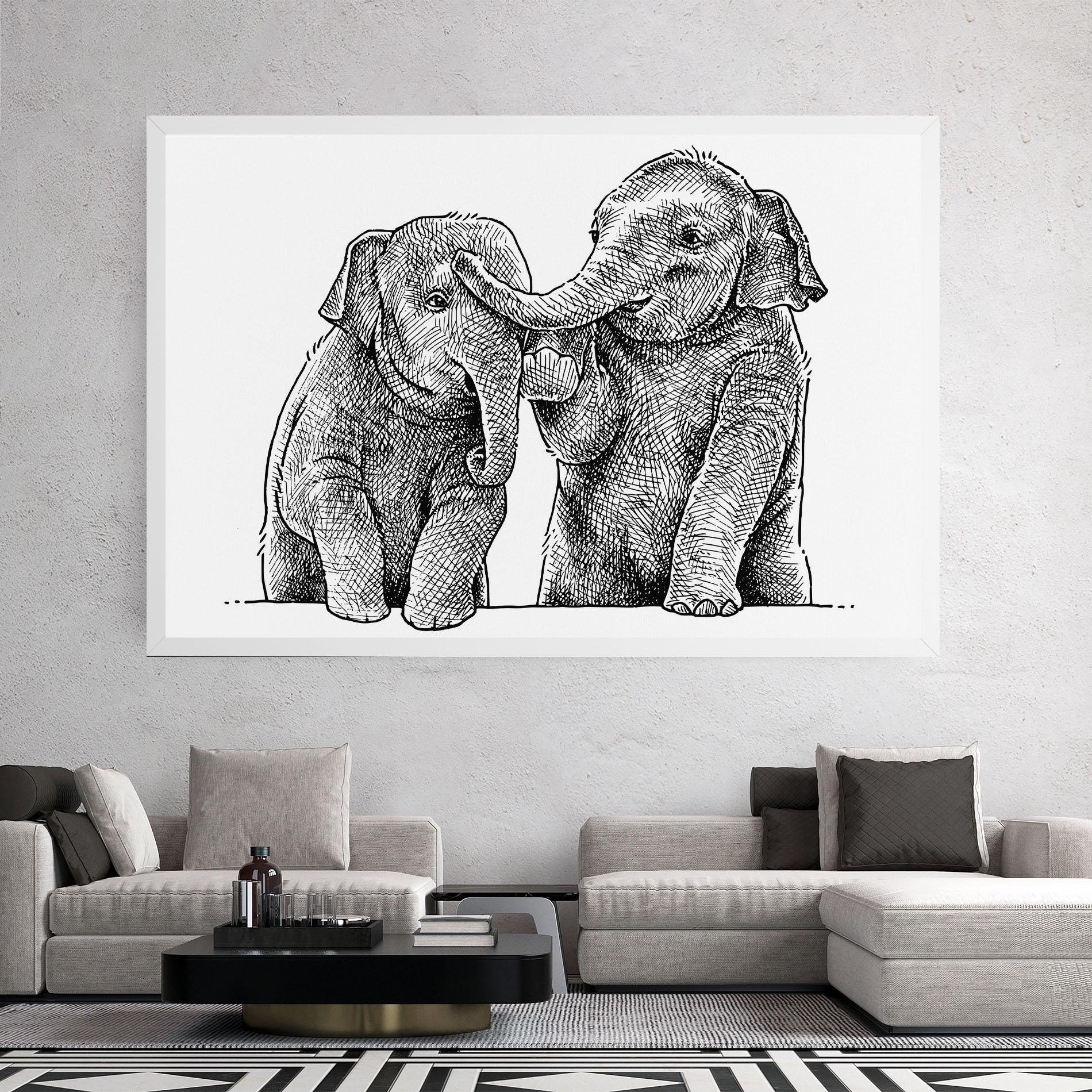 Tablou Canvas Baby Elephants mockup 2