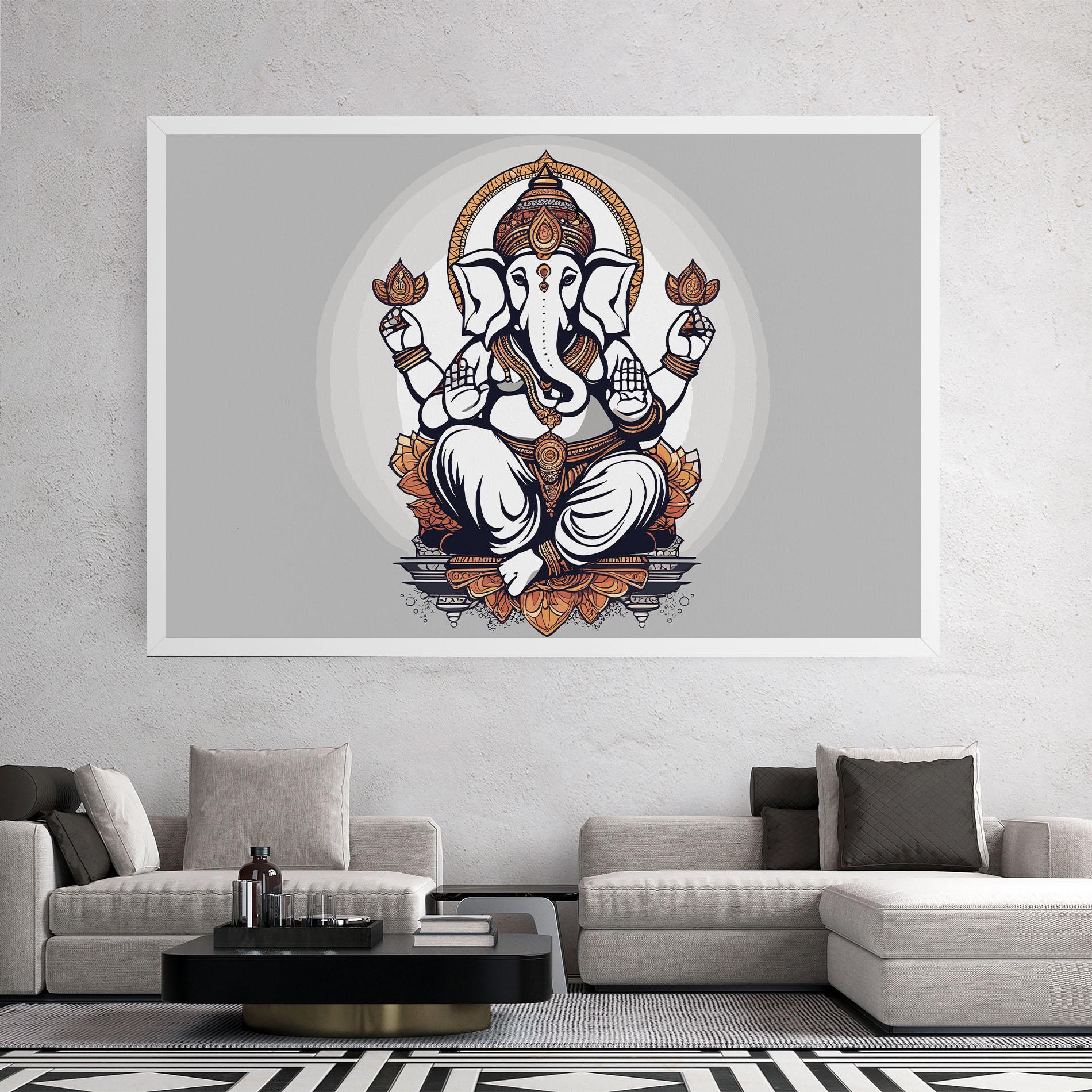 Tablou Canvas Chaturthi Greys mockup 2