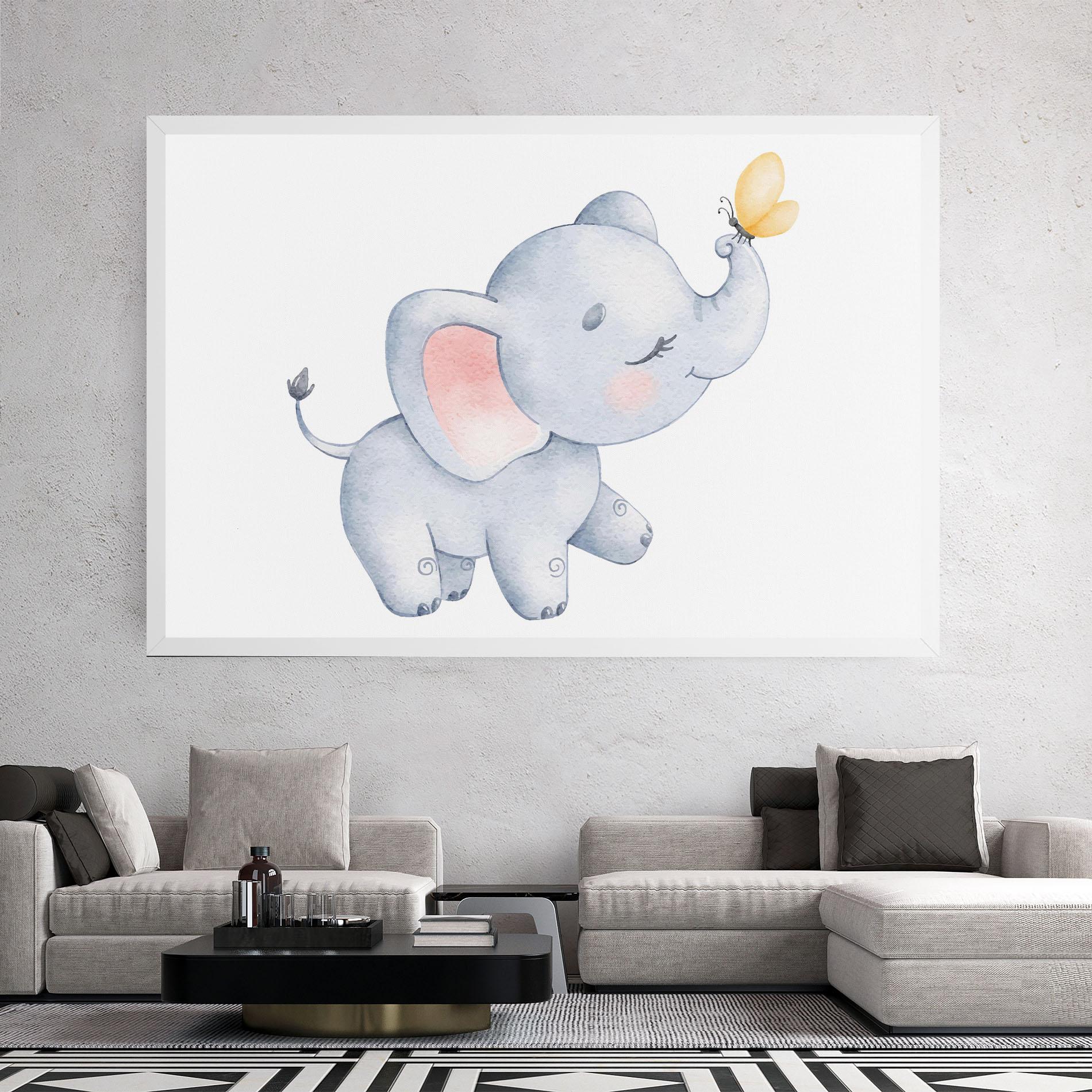 Tablou Canvas Elephant Butterfly mockup 2
