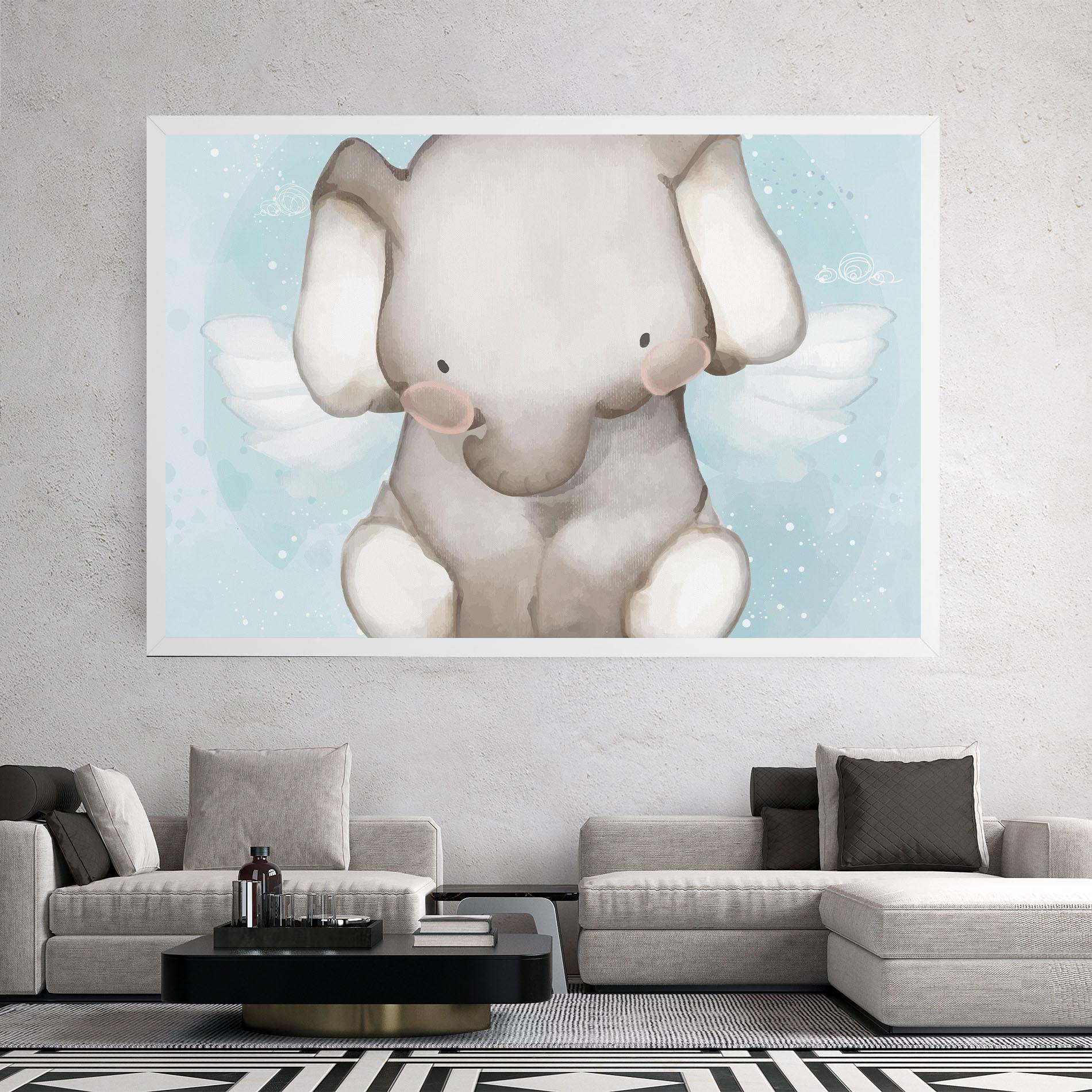 Tablou Canvas Elephant On Blue mockup 2