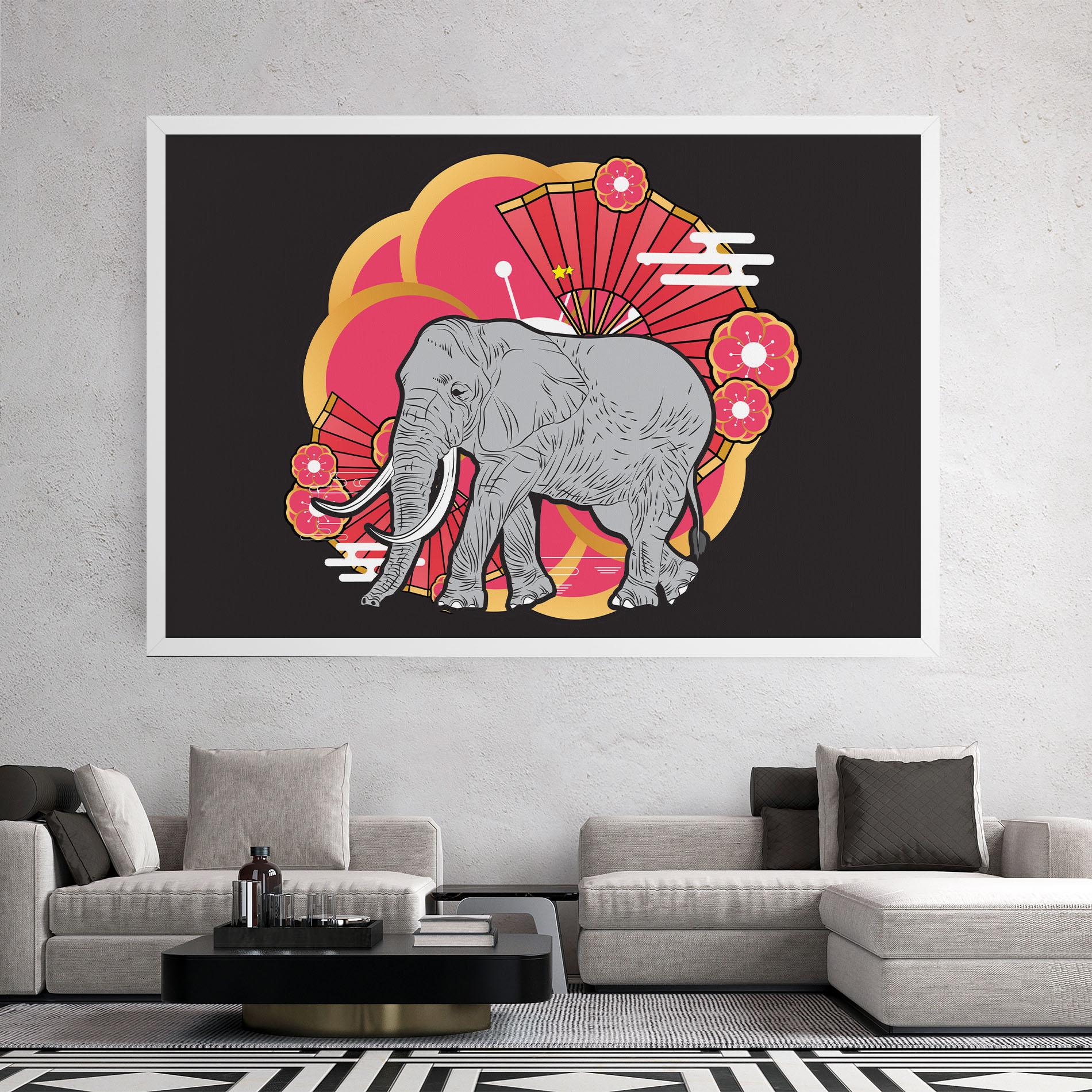 Tablou Canvas Elephant On Pink mockup 2