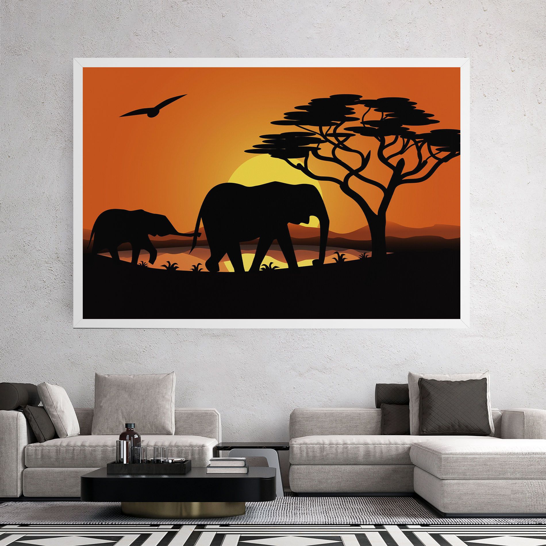 Elephant Sunset mockup 2