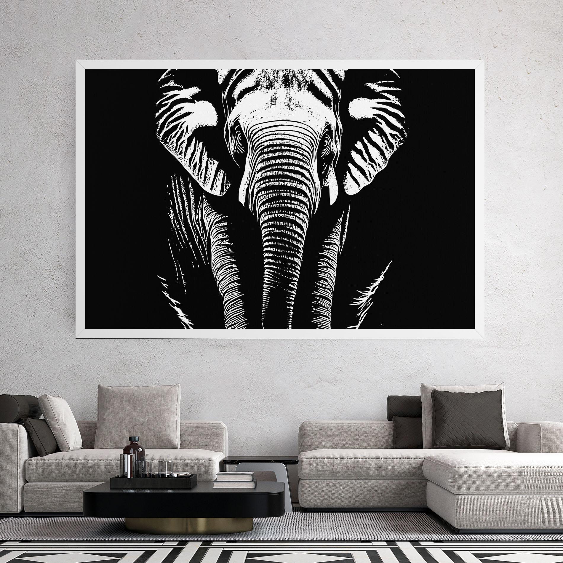 Tablou Canvas Elephant White Head mockup 2